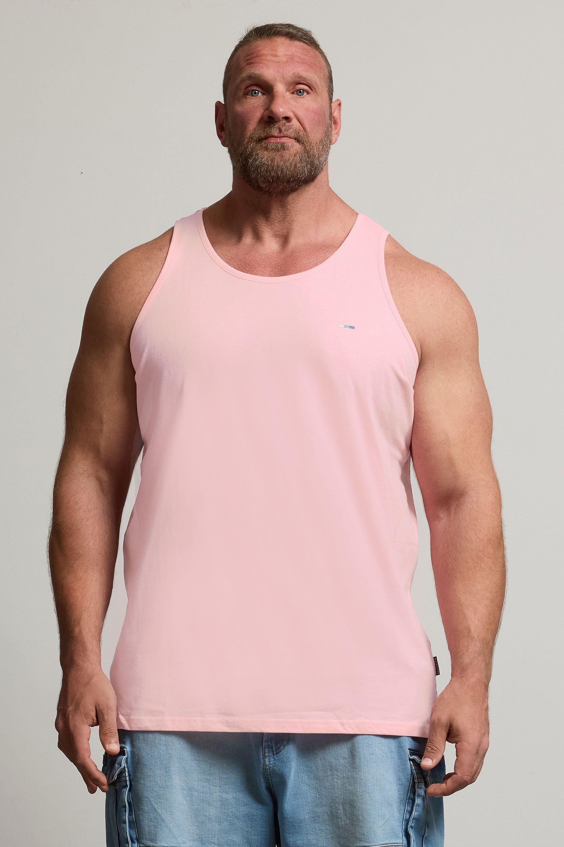 BadRhino Big & Tall Light Pink Vest Top | BadRhino 1