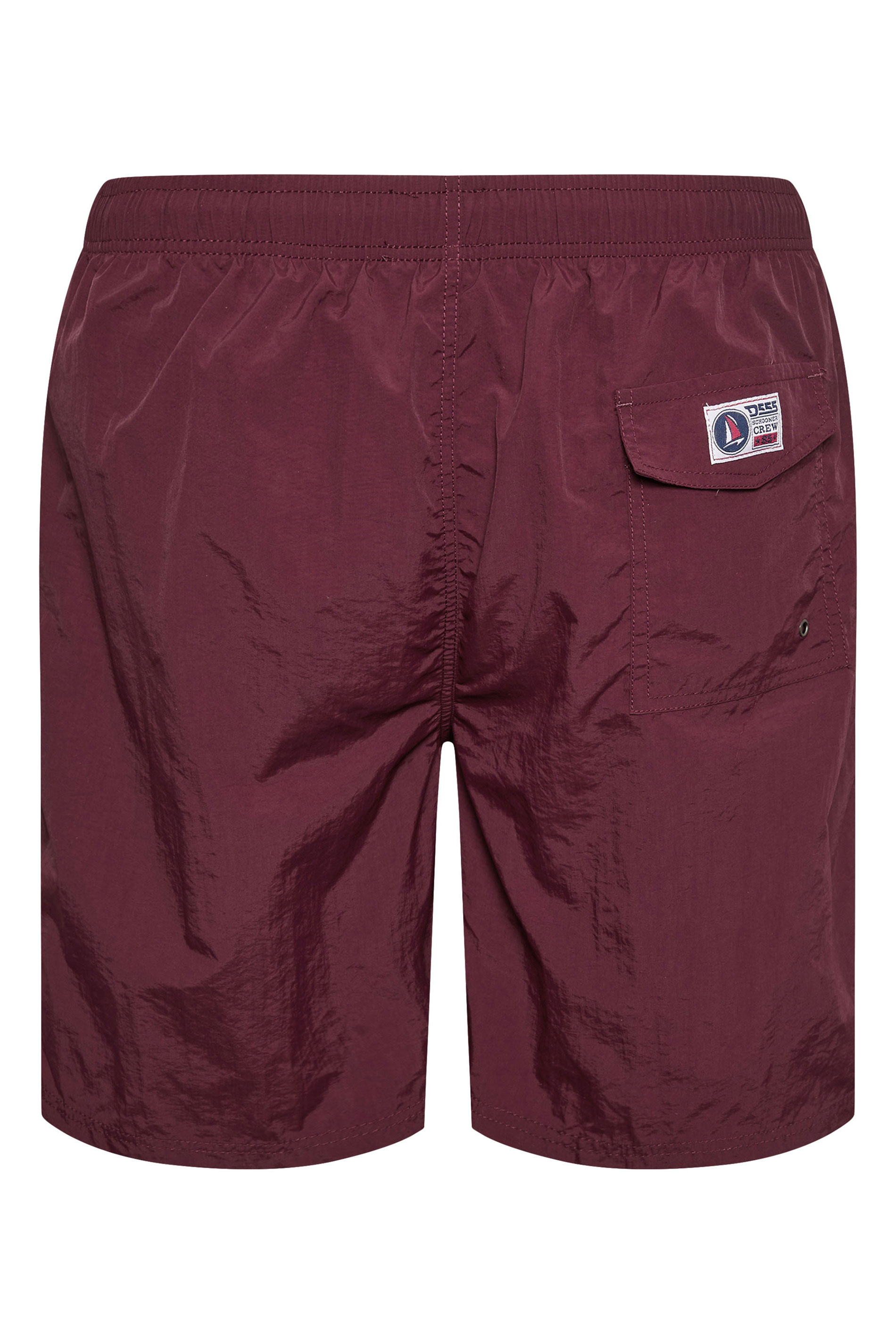 D555 Burgundy Full Length Swim Shorts | BadRhino 5