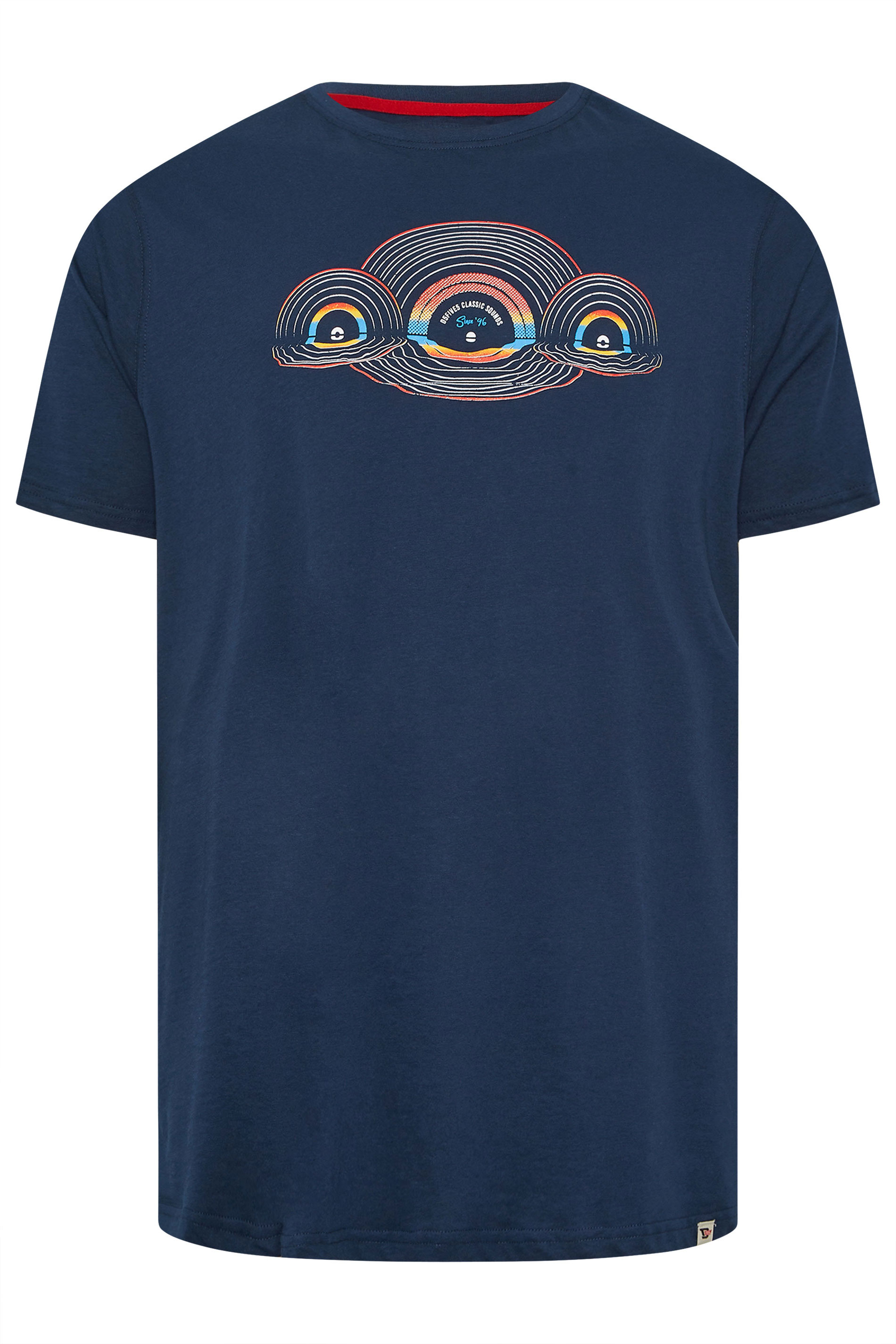 D555 Big & Tall Navy Blue 'Classic Records' T-Shirt | BadRhino 3