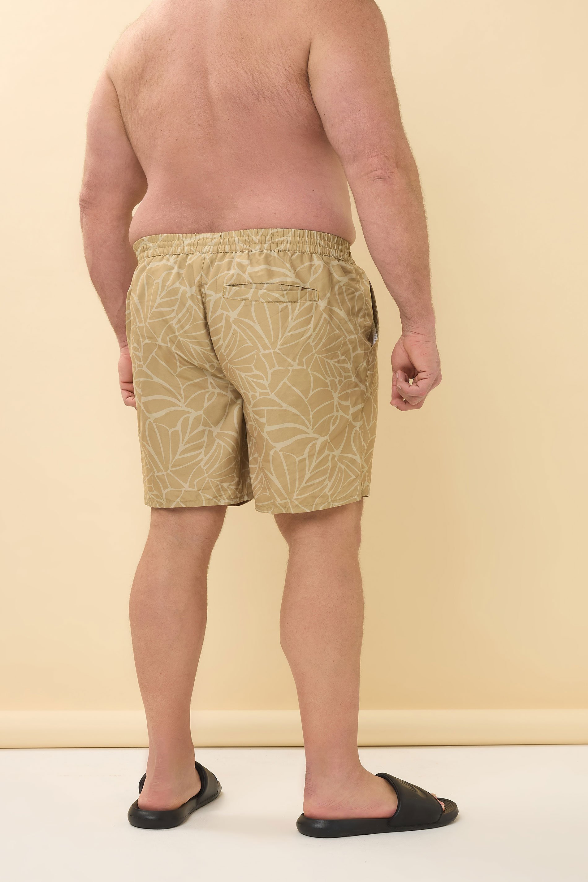 BadRhino Big & Tall Brown Abstract Print Swim Shorts | BadRhino 4