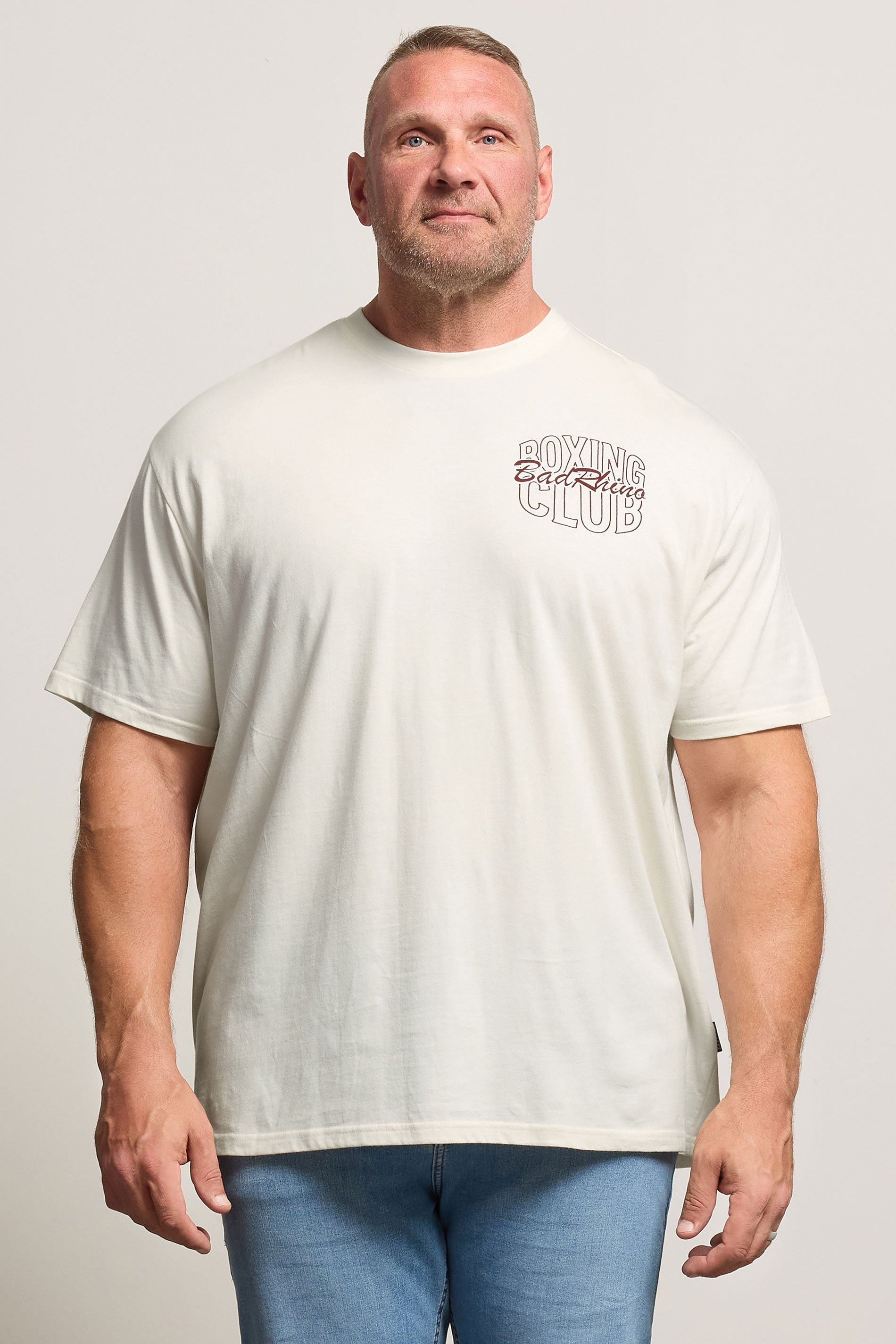 BadRhino Big & Tall Off White 'Boxing Club' Graphic T-Shirt | BadRhino 2