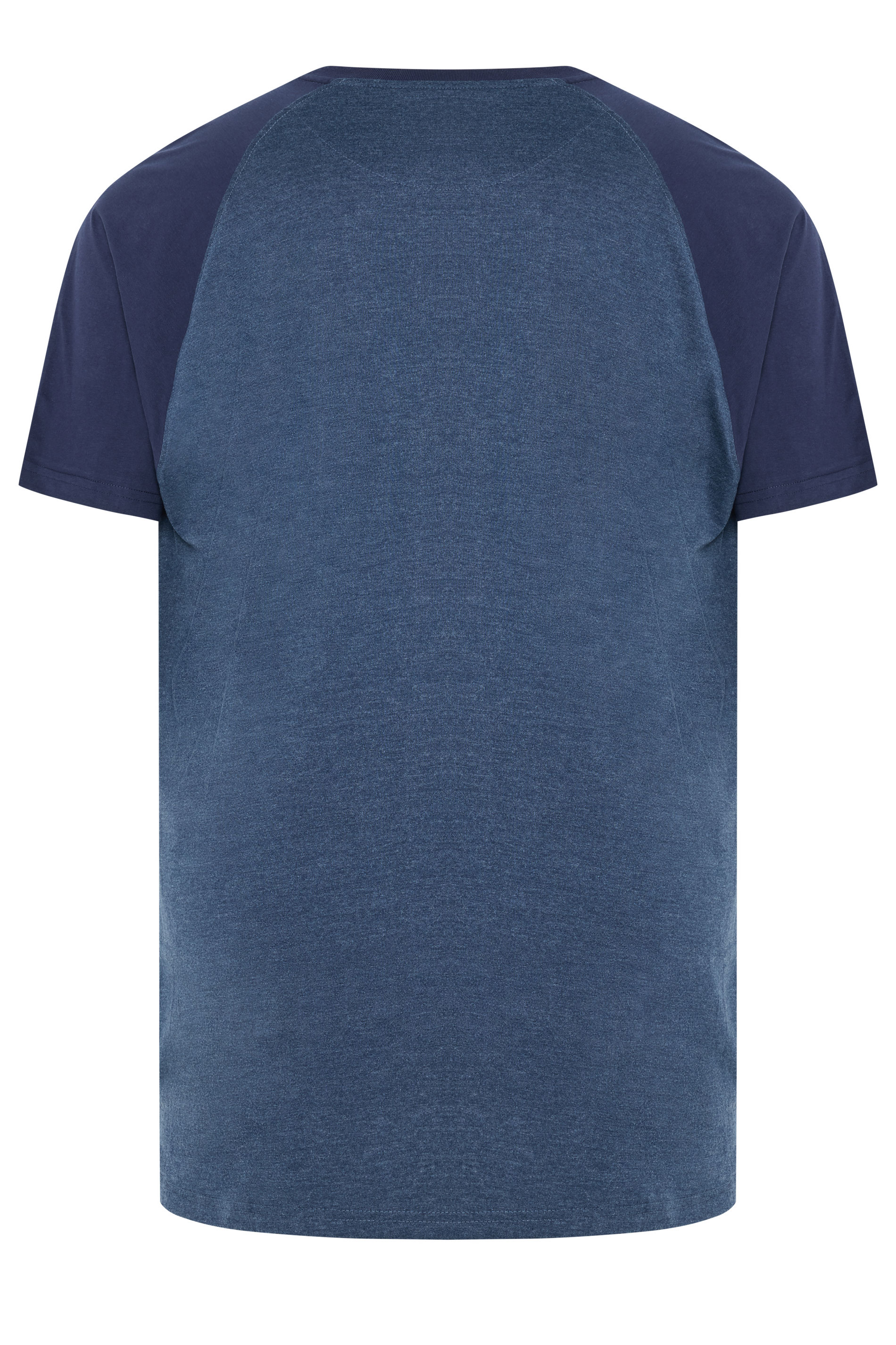 KAM Big & Tall Navy Blue Raglan Graphic Print T-Shirt | BadRhino 2