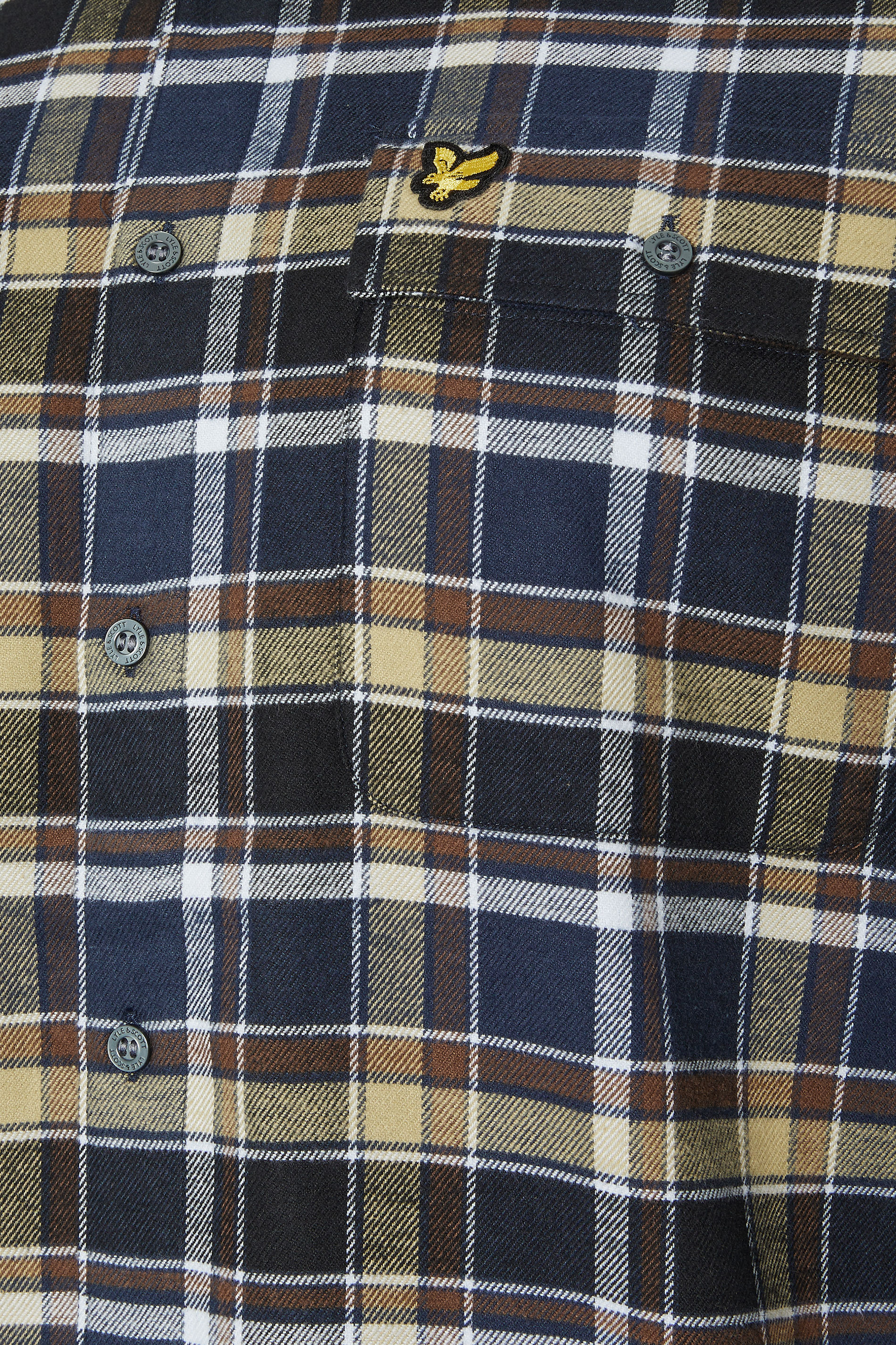 LYLE & SCOTT Big & Tall Blue & Green Brushed Cotton Check Shirt | BadRhino 3