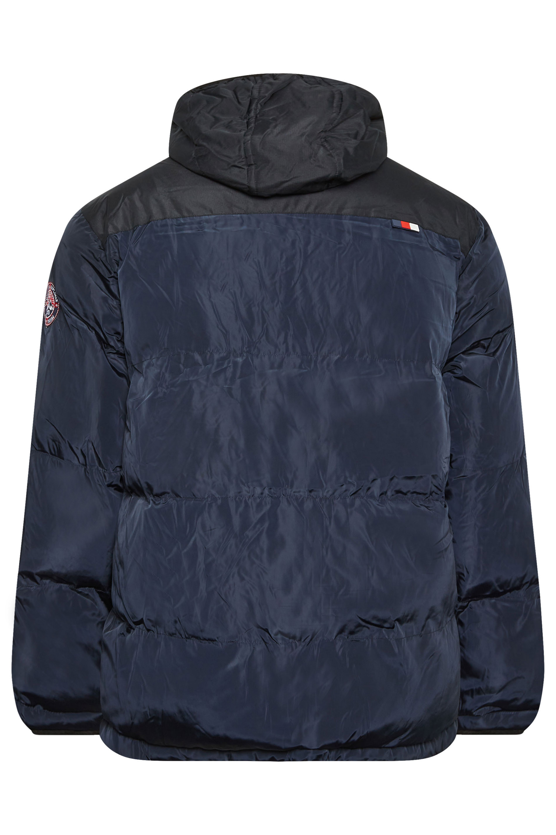 D555 Big & Tall Blue Hooded Puffer Jacket | BadRhino