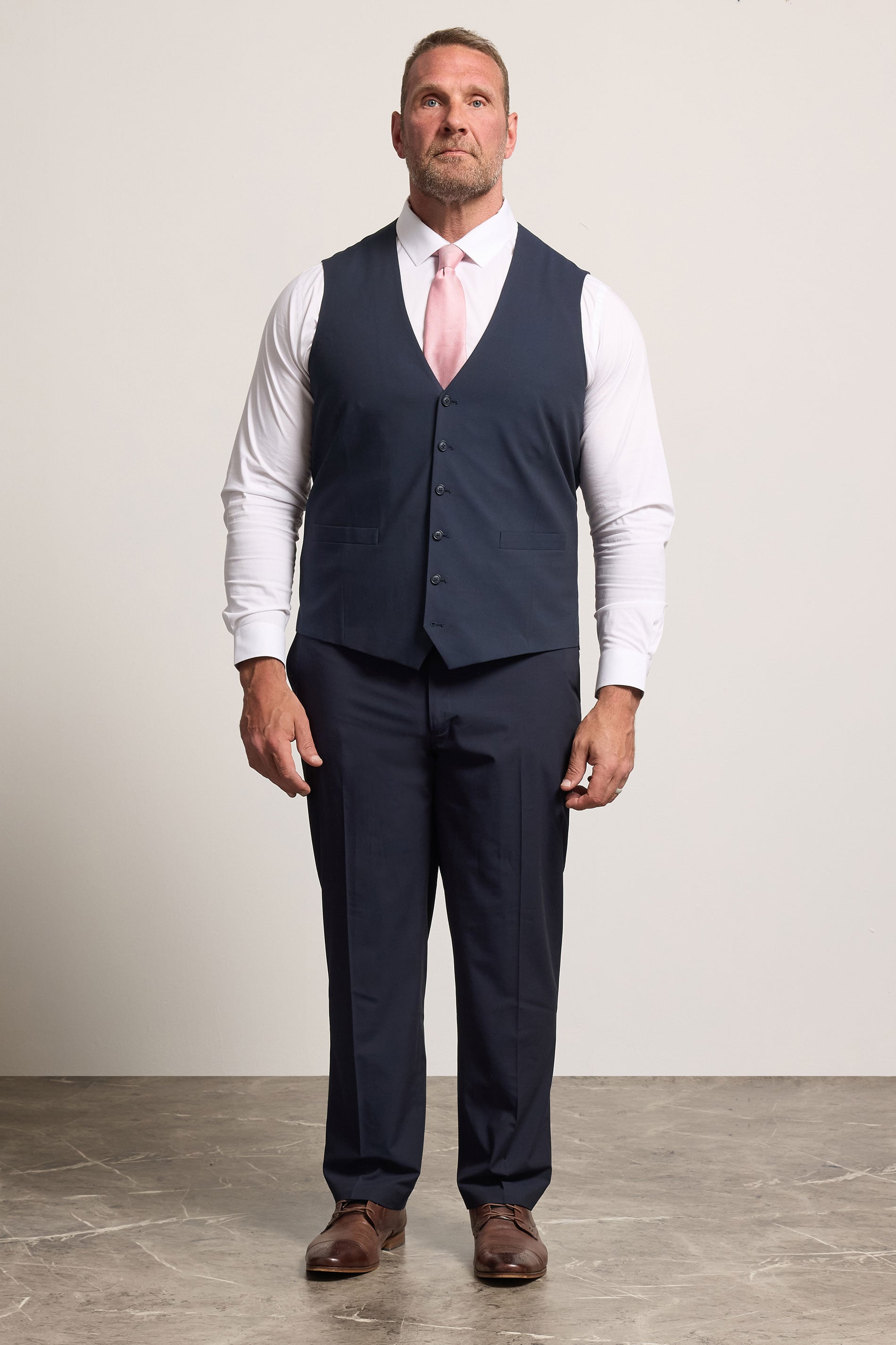 D555 Big & Tall Black Suit Waistcoat | BadRhino 1