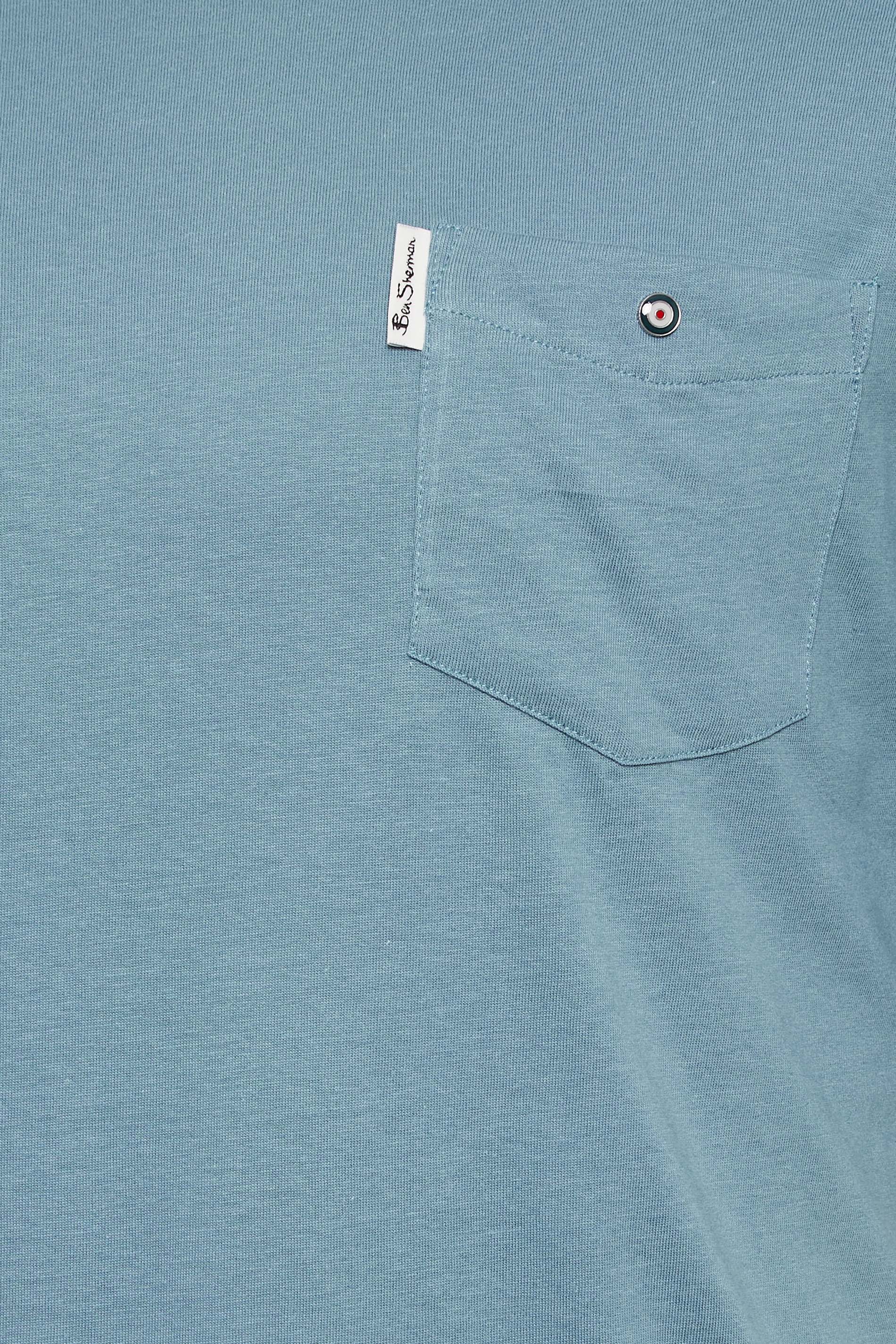 BEN SHERMAN Big & Tall Shadow Blue Signature Pocket T-Shirt | BadRhino 2