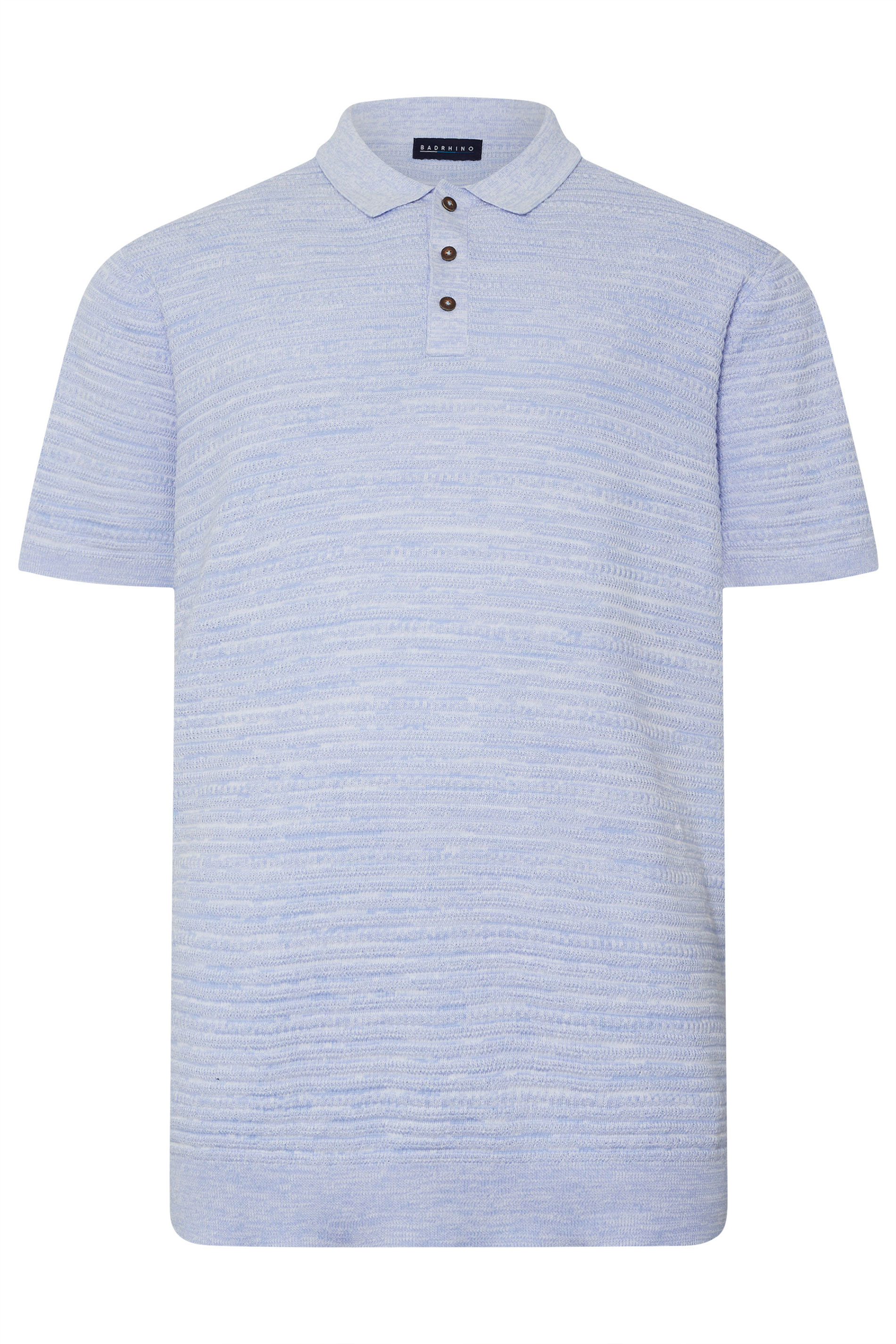 BadRhino Big & Tall Light Blue Knitted Polo Shirt | BadRhino 6