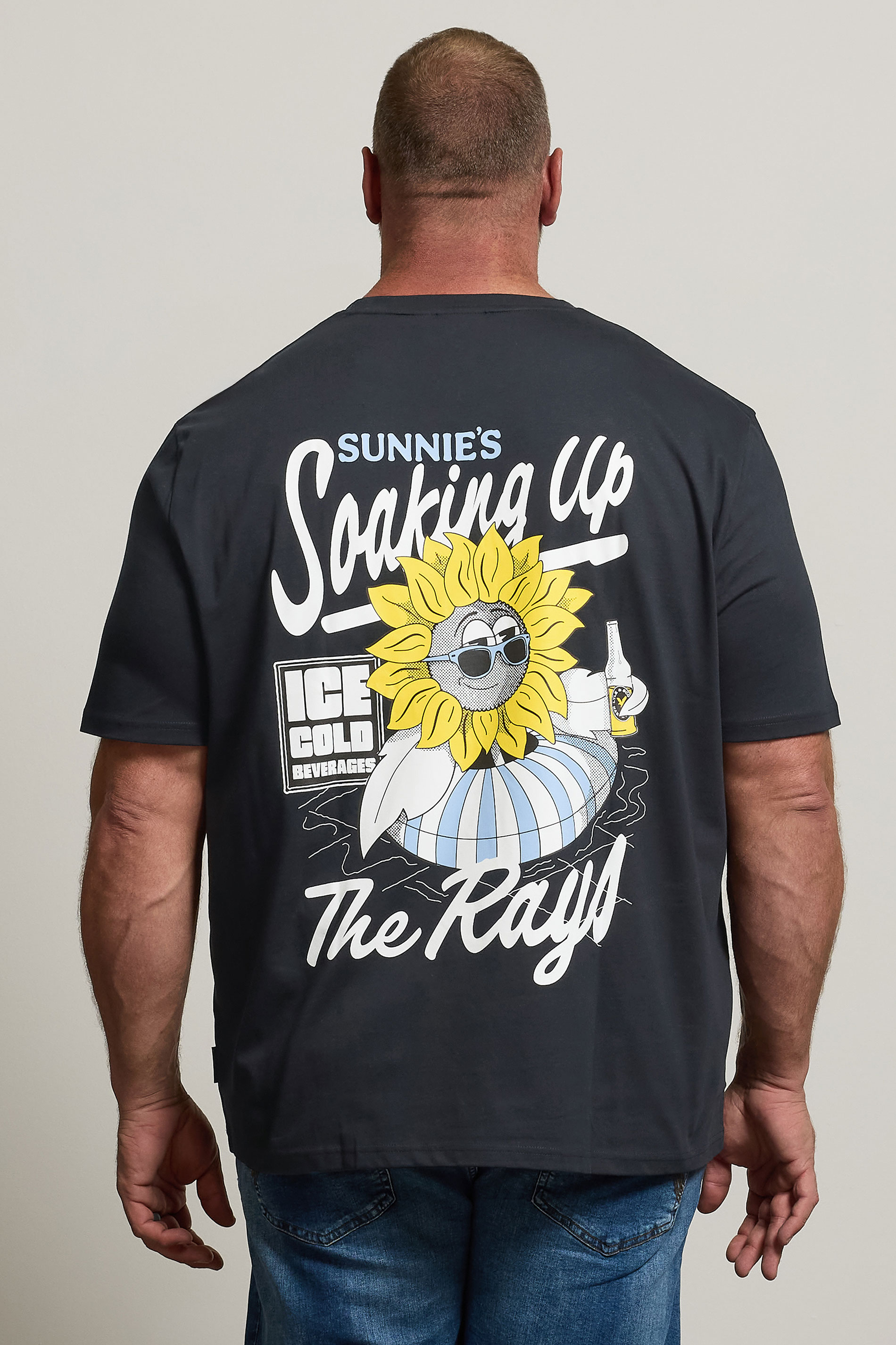 LYLE & SCOTT Big & Tall Navy Blue Sunnie's Graphic T-Shirt | BadRhino 3