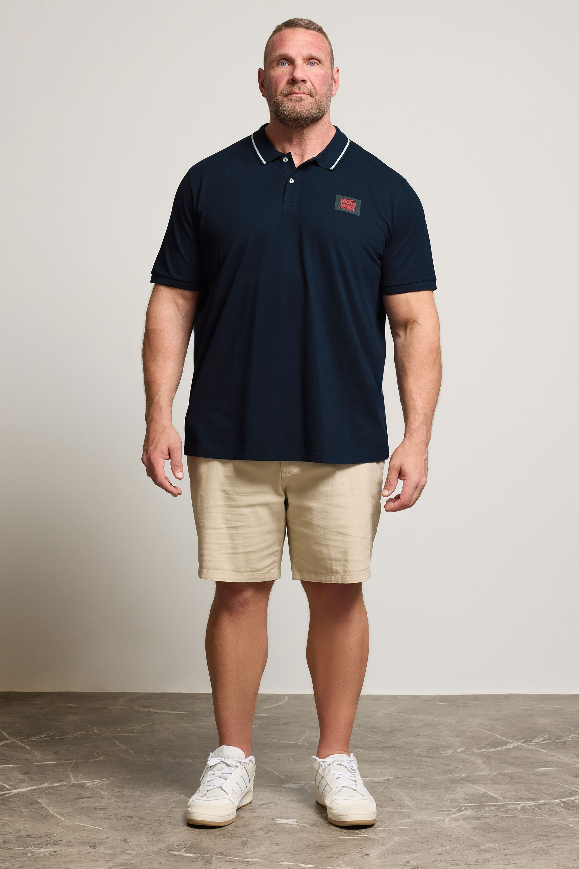 JACK & JONES Big & Tall Navy Blue Hudson Polo Shirt | BadRhino 2