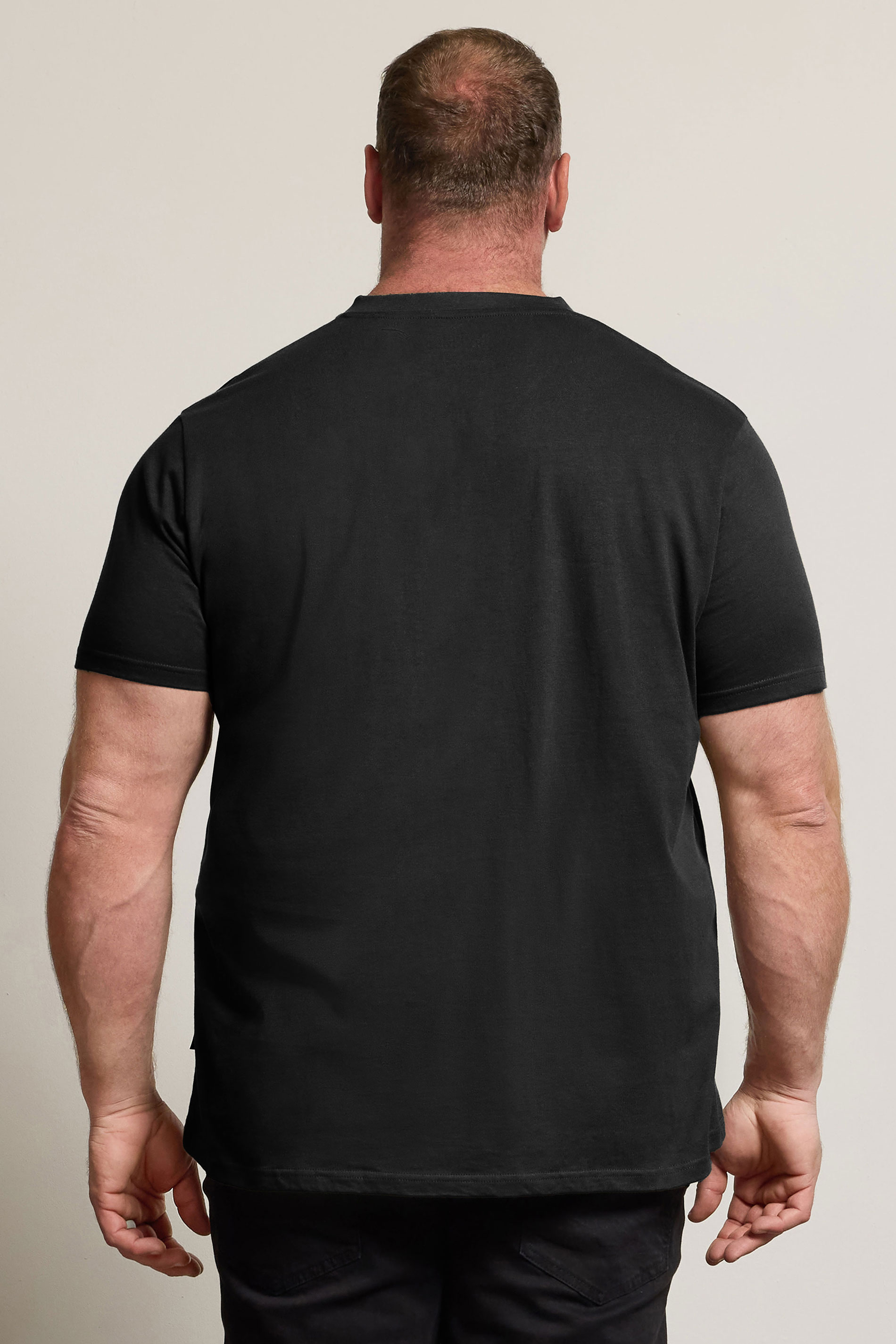 BadRhino Big & Tall Black 5 Pack Extra Long V-Neck T-Shirts | BadRhino 4