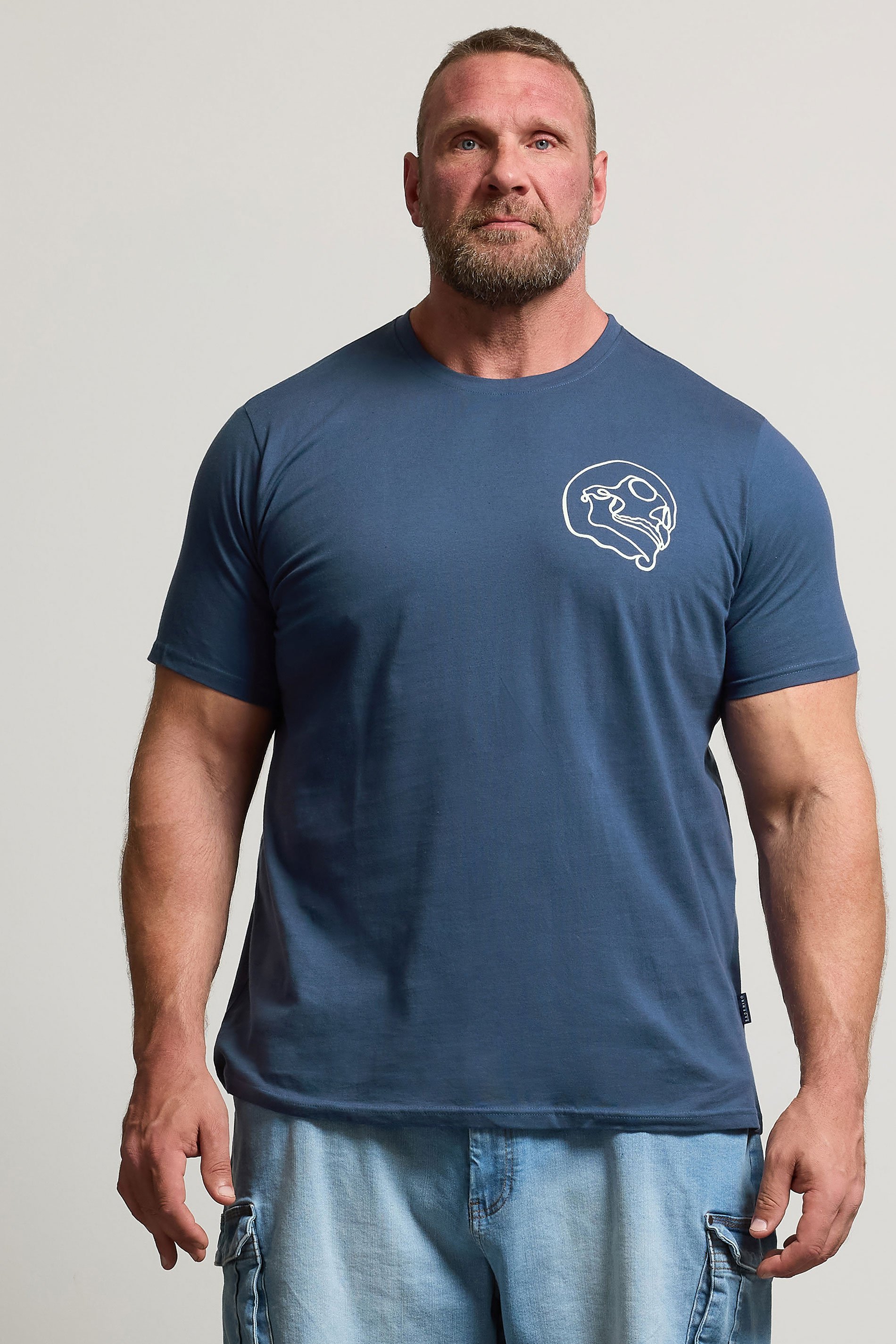 BadRhino Big & Tall Blue Skull Print Graphic T-Shirt | BadRhino 2
