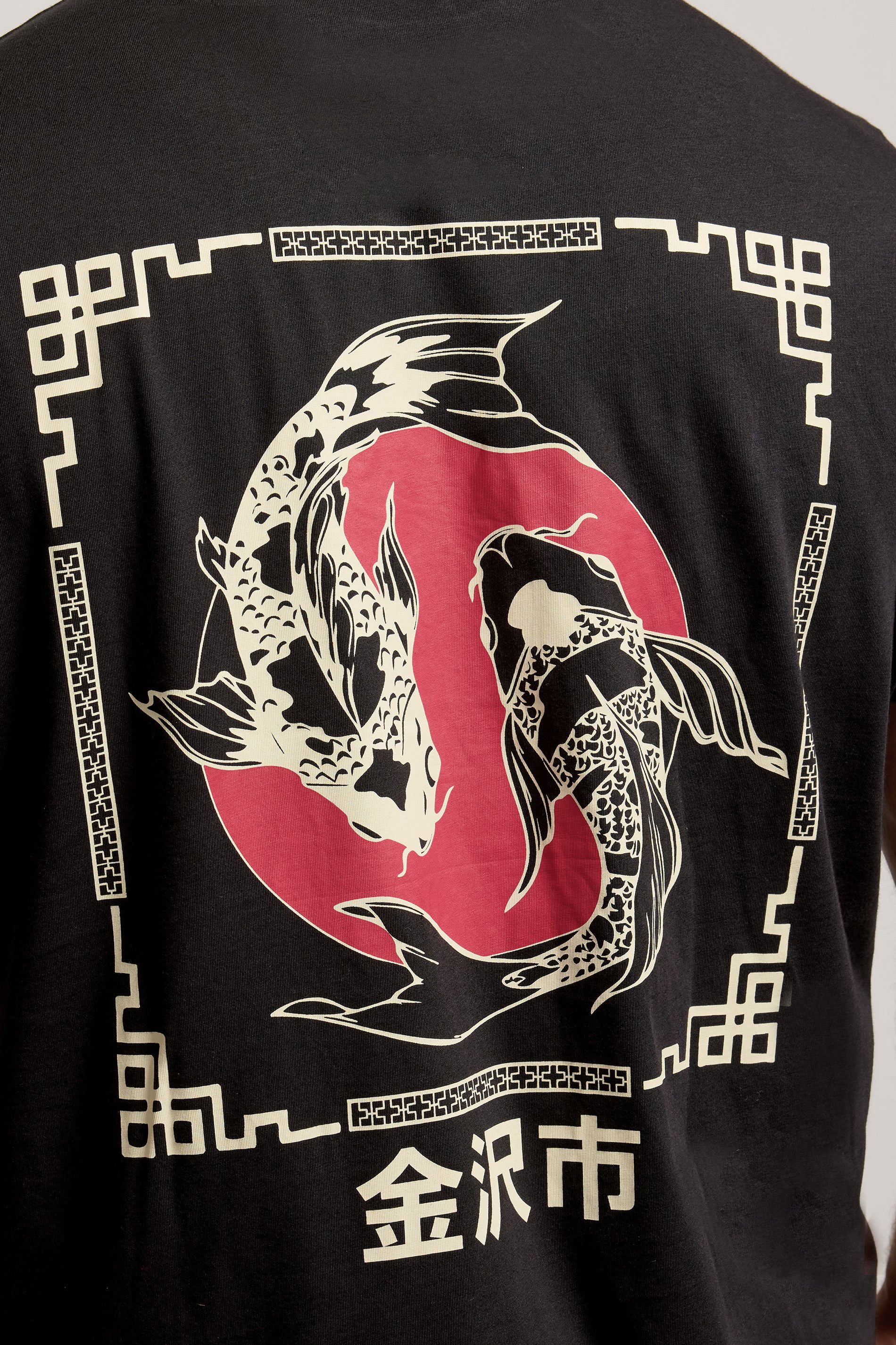 BadRhino Big & Tall Black Japanese Koi Graphic T-Shirt | BadRhino 4