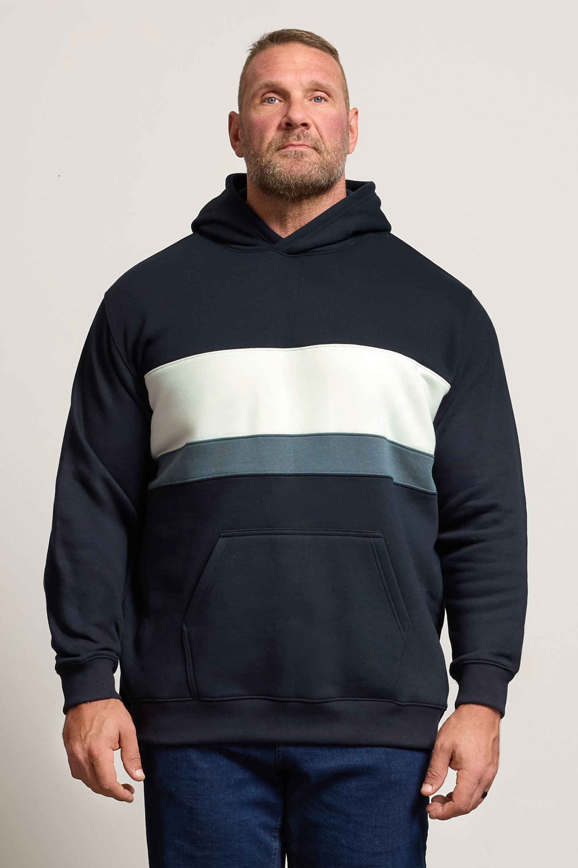 BadRhino Big & Tall Navy Blue Cut & Sew Hoodie | BadRhino 1