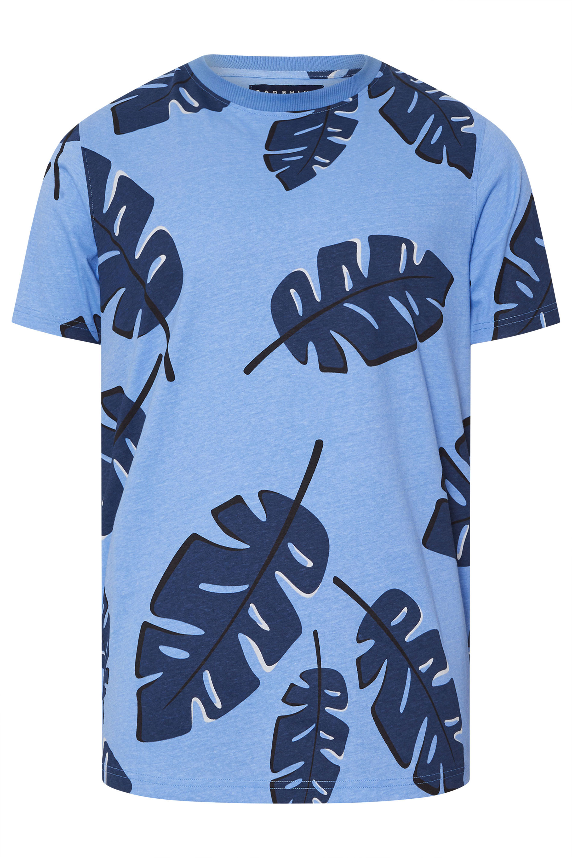 BadRhino Big & Tall Blue Palm Print Short Sleeve T-Shirt | BadRhino 7