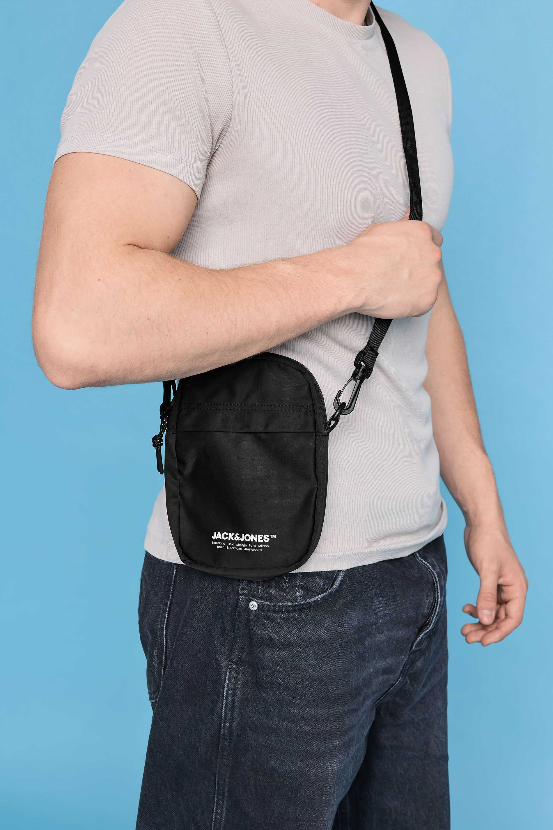 JACK & JONES Big & Tall Black Slingbag | BadRhino 1