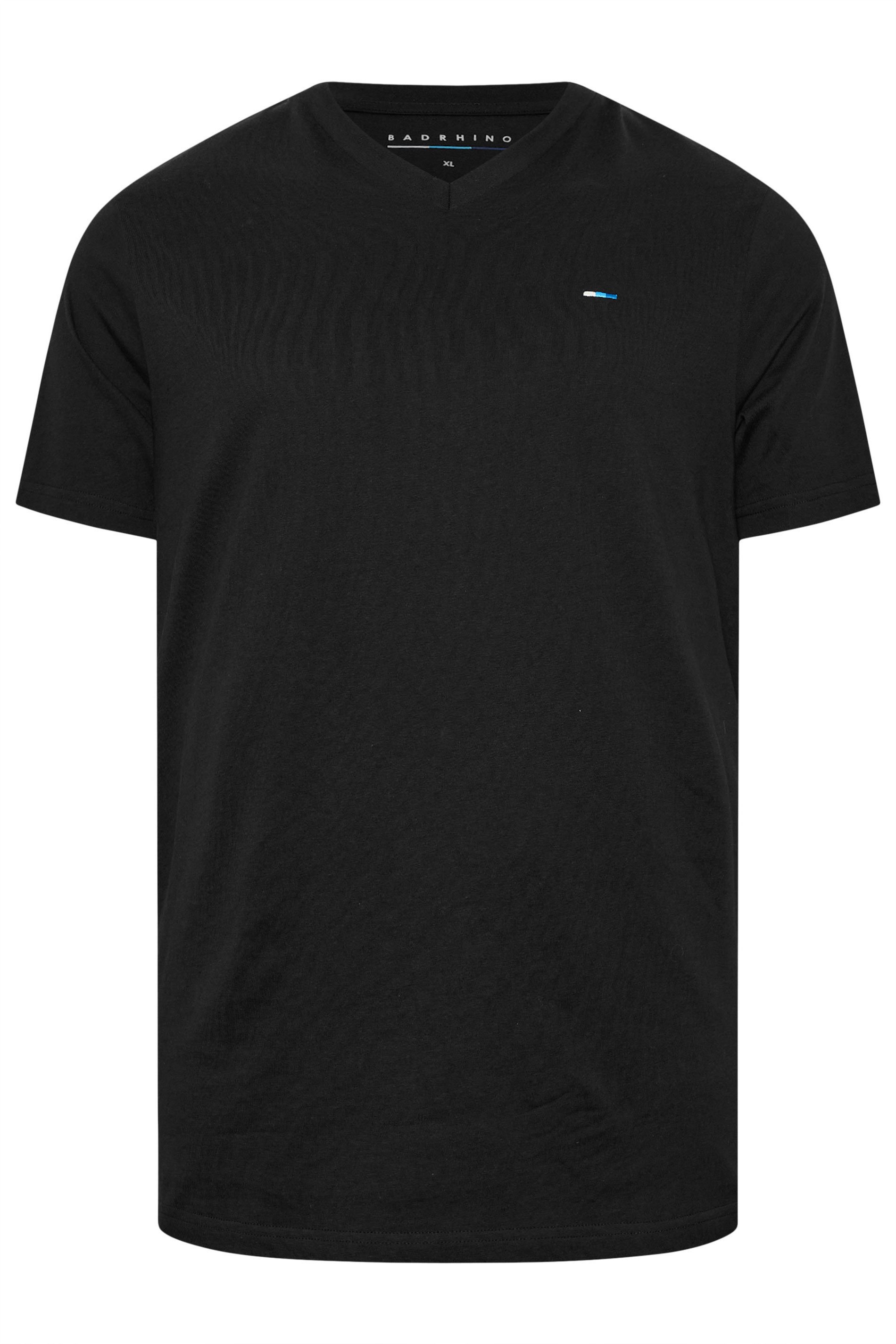 BadRhino Big & Tall Black 5 Pack V-Neck T-Shirts | BadRhino 2