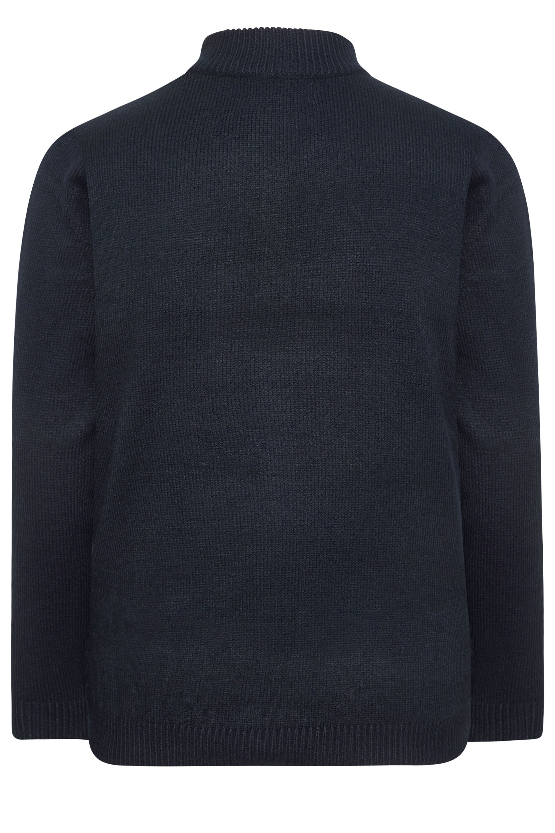 BadRhino Navy Blue Essential Quarter Zip Knitted Jumper | BadRhino 4