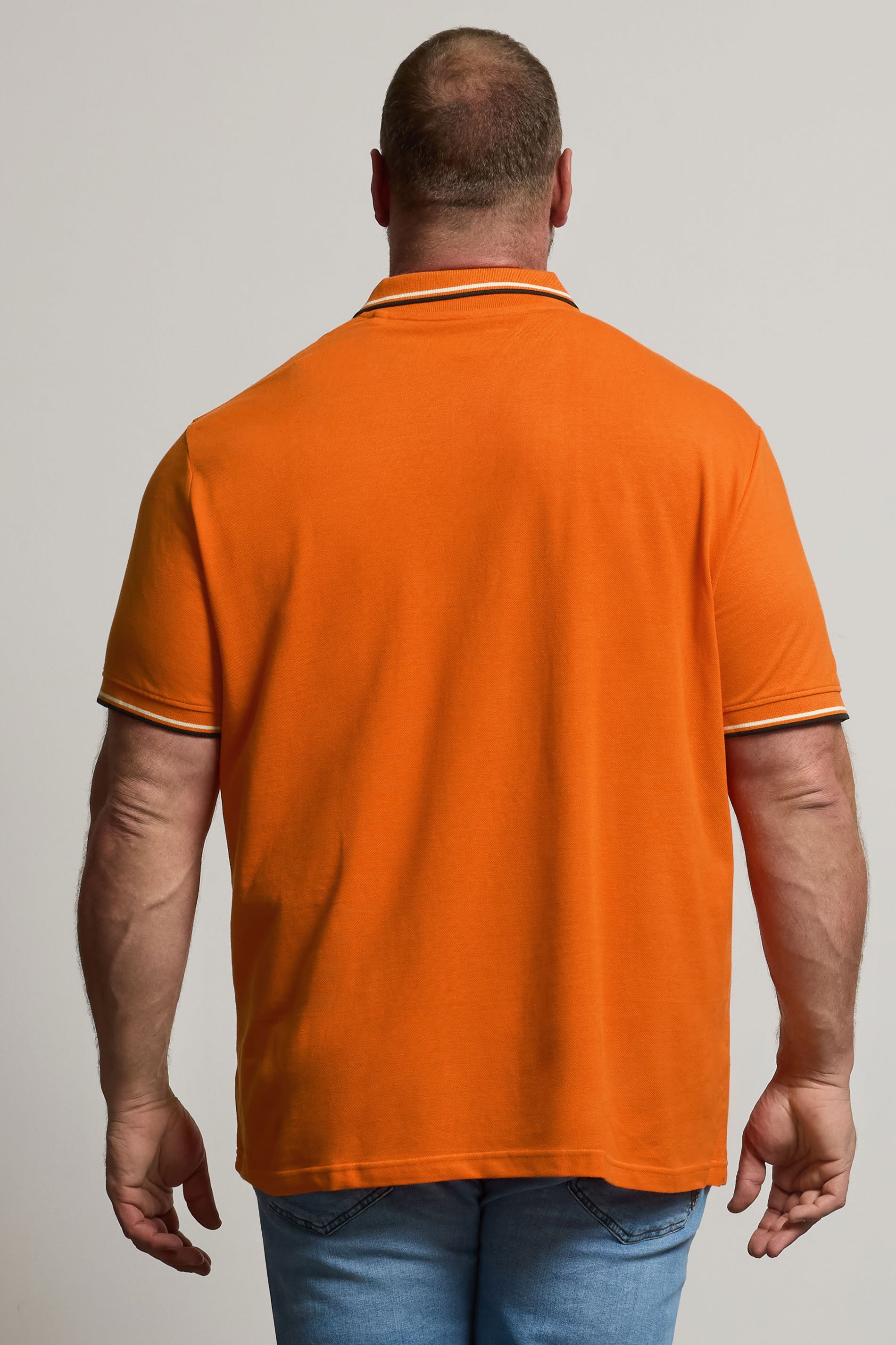 BadRhino Big & Tall Orange Tipped Polo Shirt | BadRhino  4