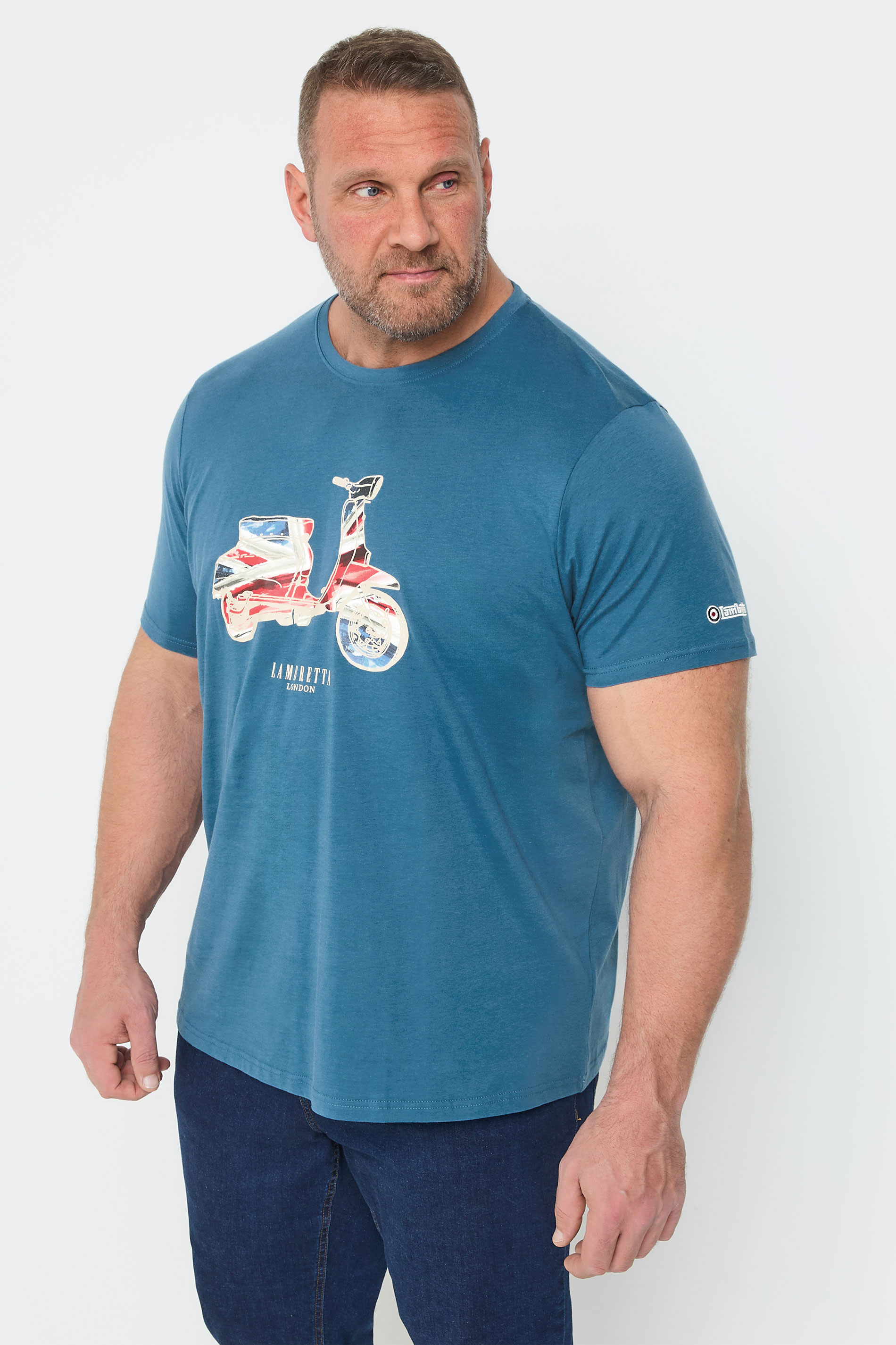 LAMBRETTA Big & Tall Blue Scooter Flag T-Shirt 1