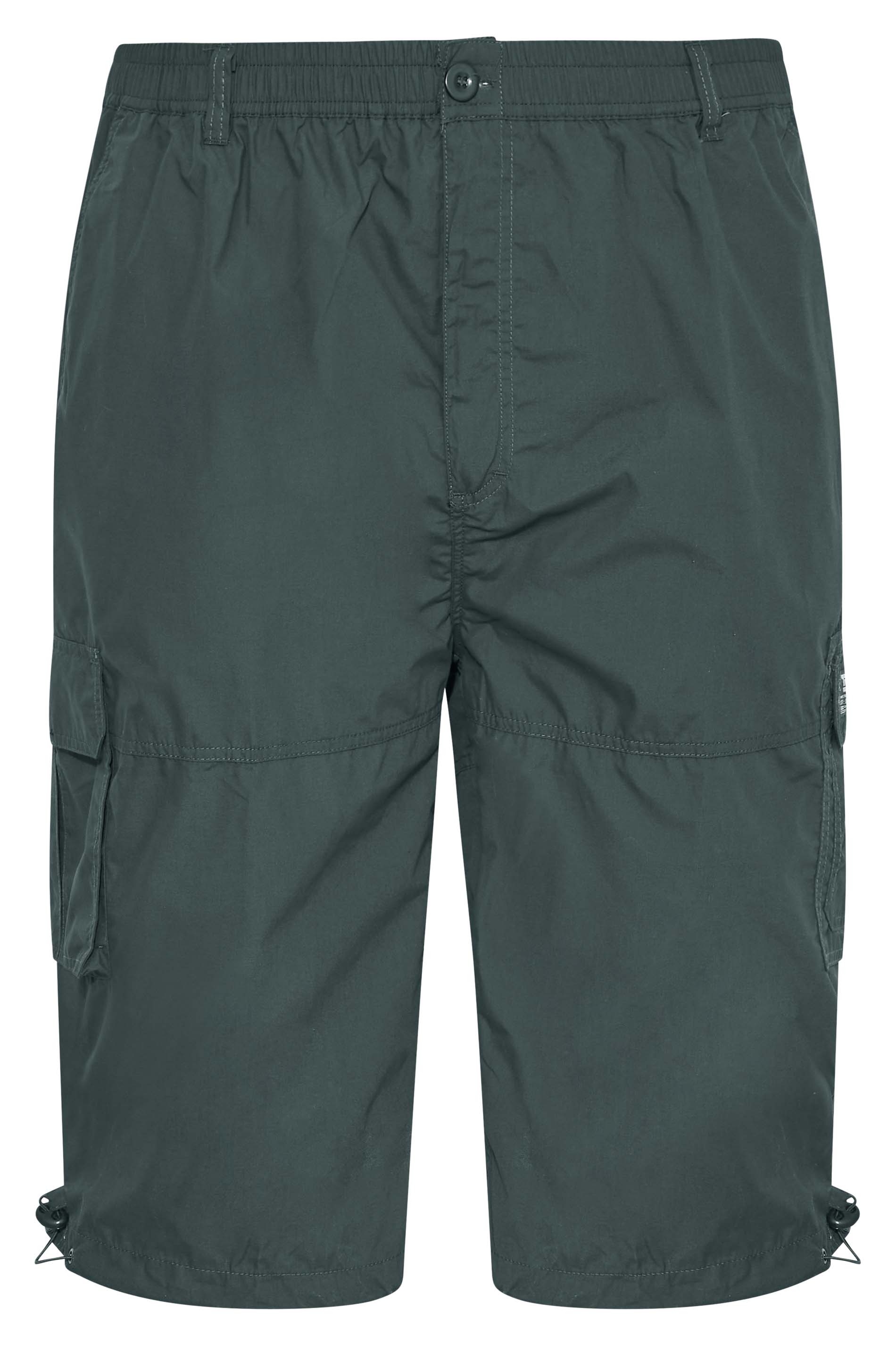 D555 Big & Tall Navy Blue Elasticated Waist Cargo Shorts | BadRhino  4