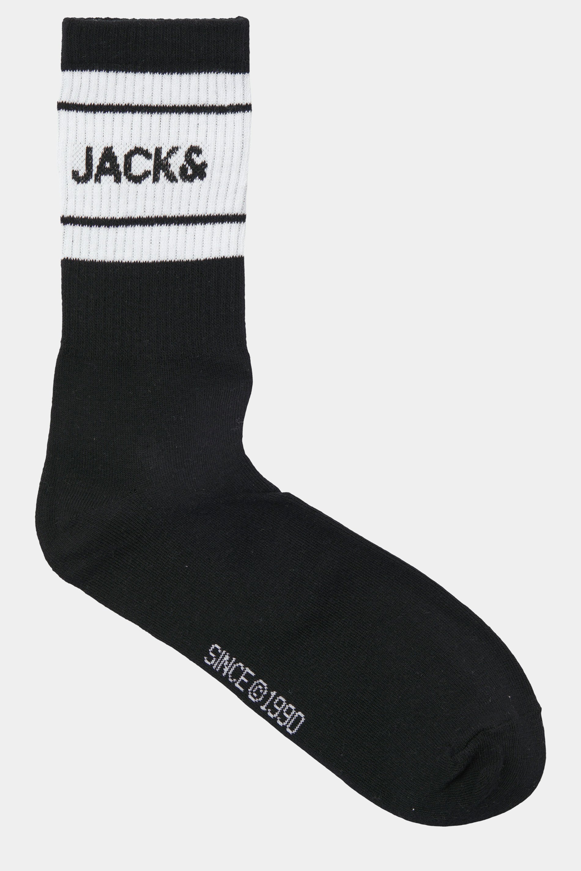 JACK & JONES 3 Pack Black & White Tennis Socks | BadRhino 4