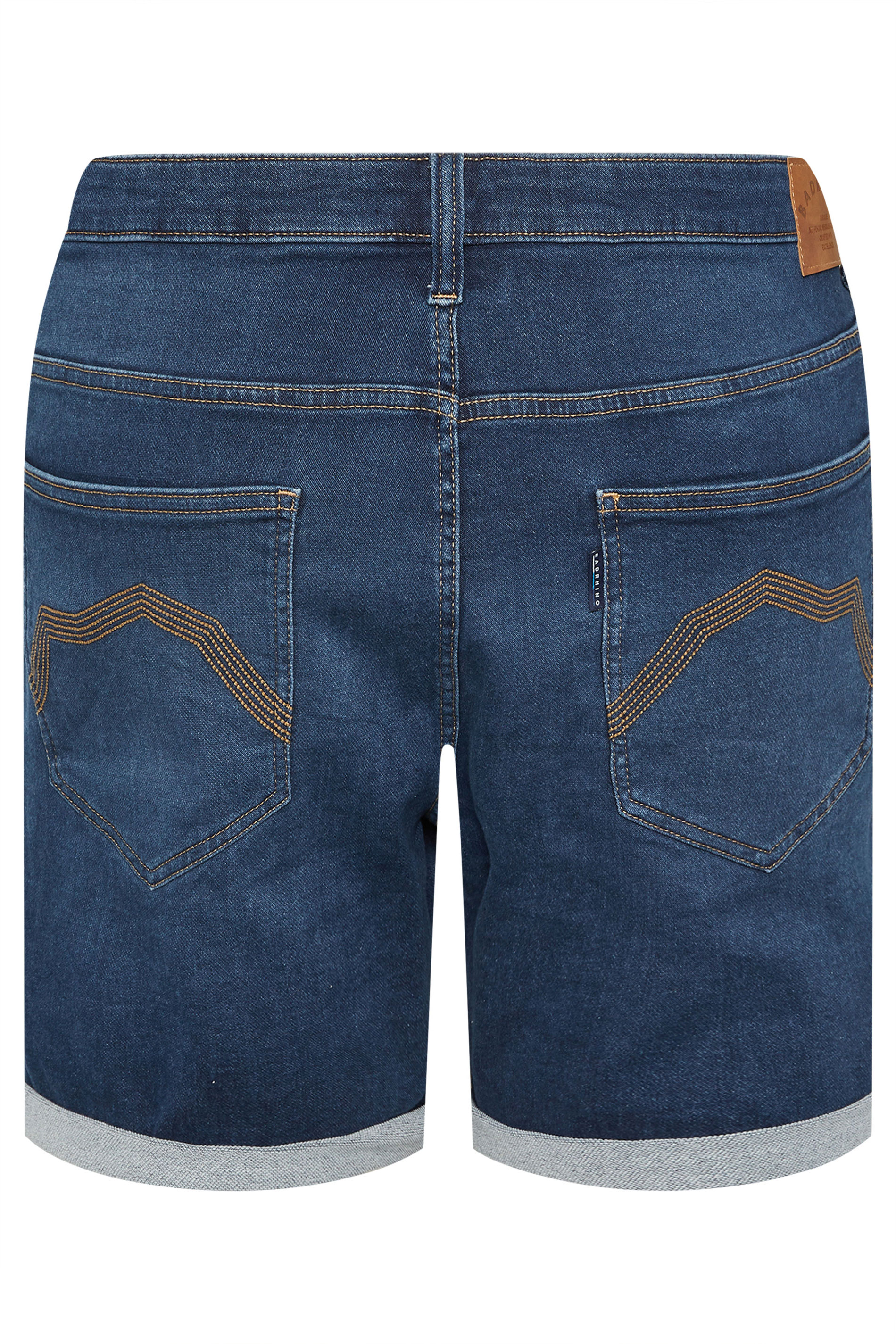 BadRhino Big & Tall Indigo Blue Knitted Denim Shorts | BadRhino 7