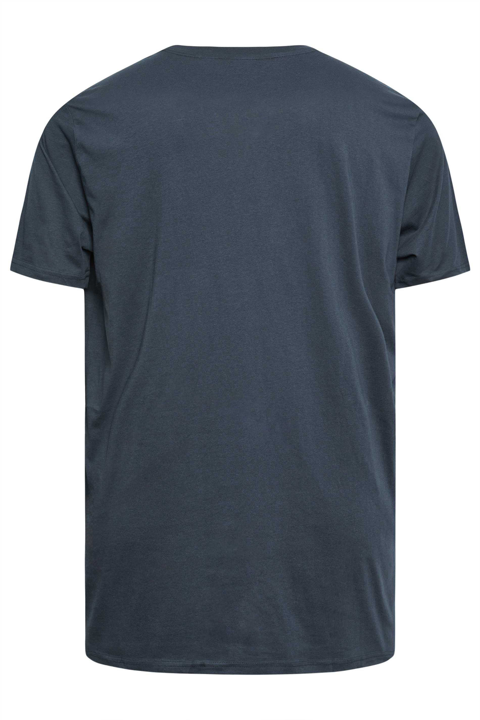 BEN SHERMAN Big & Tall Navy Blue Plectrum Print T-Shirt | BadRhino 3