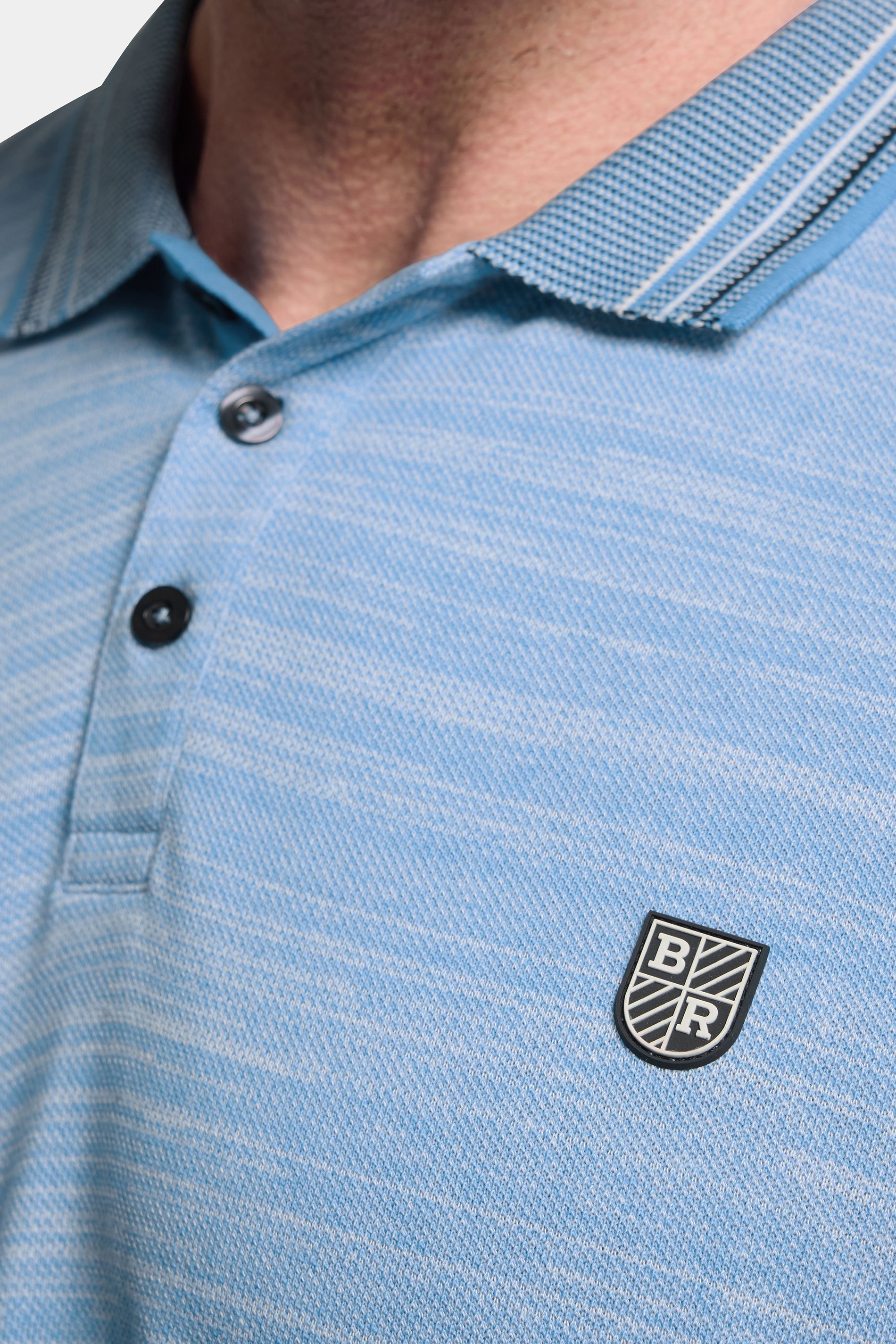 BadRhino Big & Tall Light Blue Jacquard Polo Shirt | BadRhnio 4