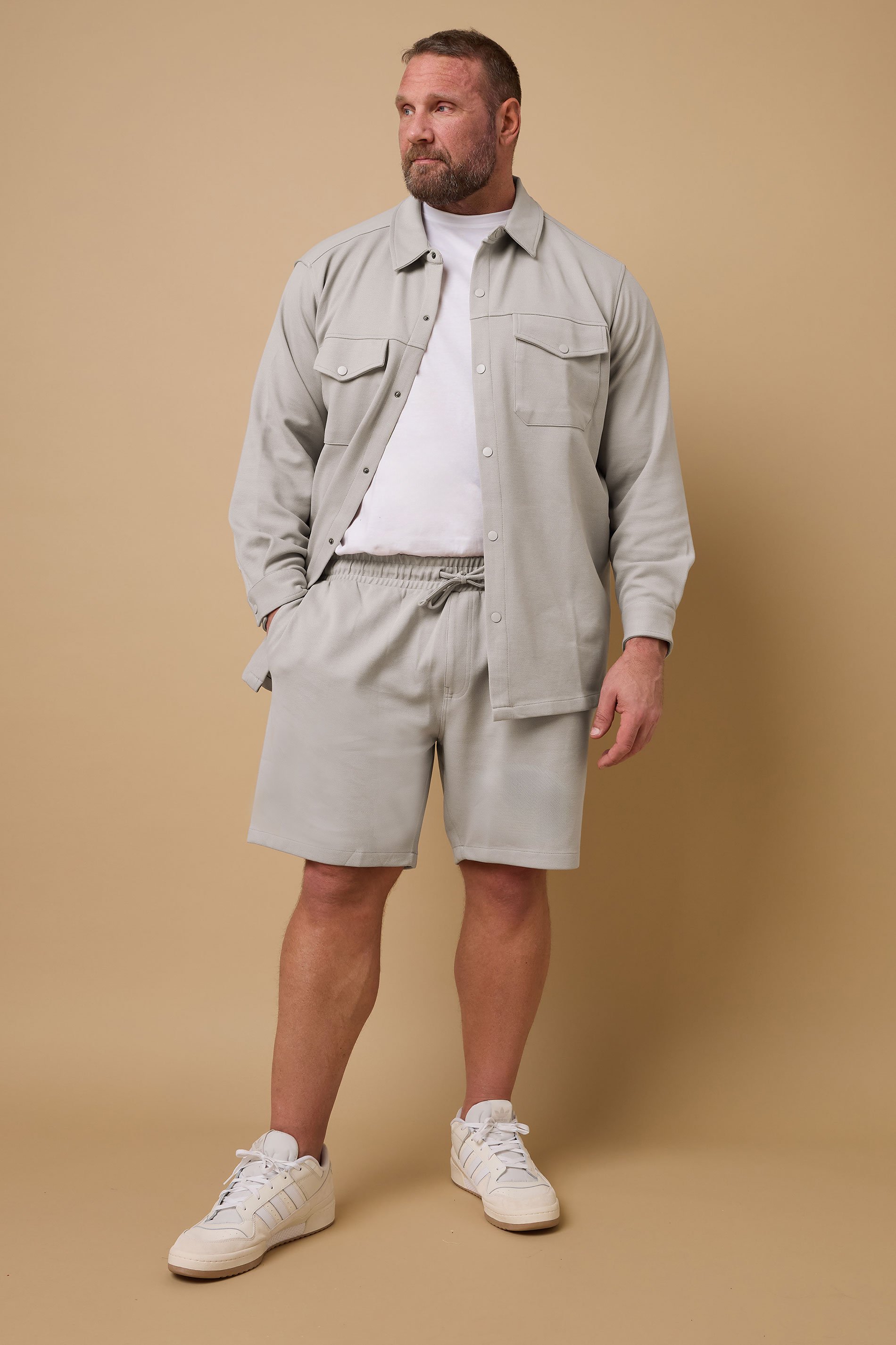 BadRhino Big & Tall  Natural Brown Textured Jersey Shorts | BadRhino 1