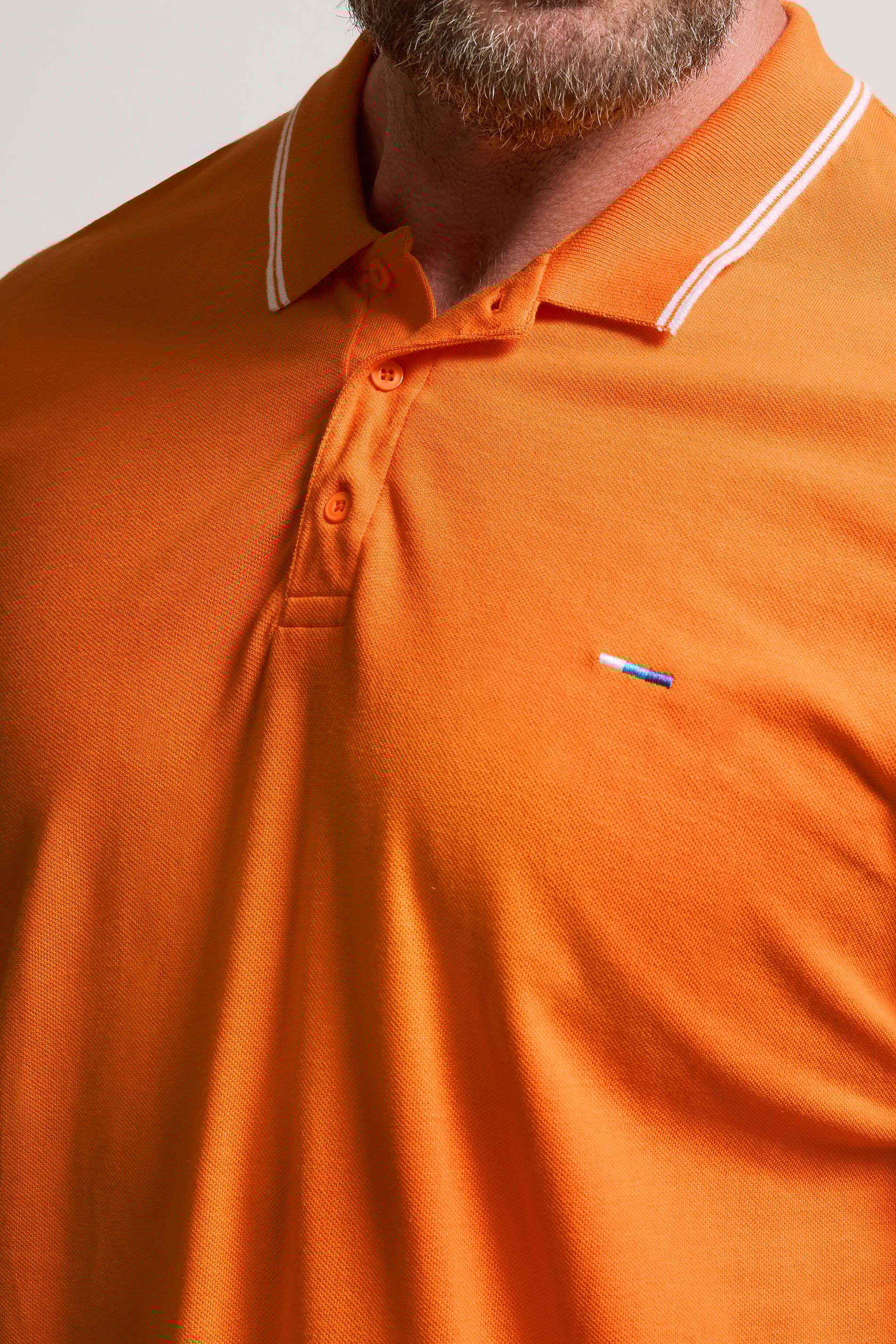 BadRhino Big & Tall 3 Pack Pink & Orange Tipped Polo Shirts | BadRhino 6