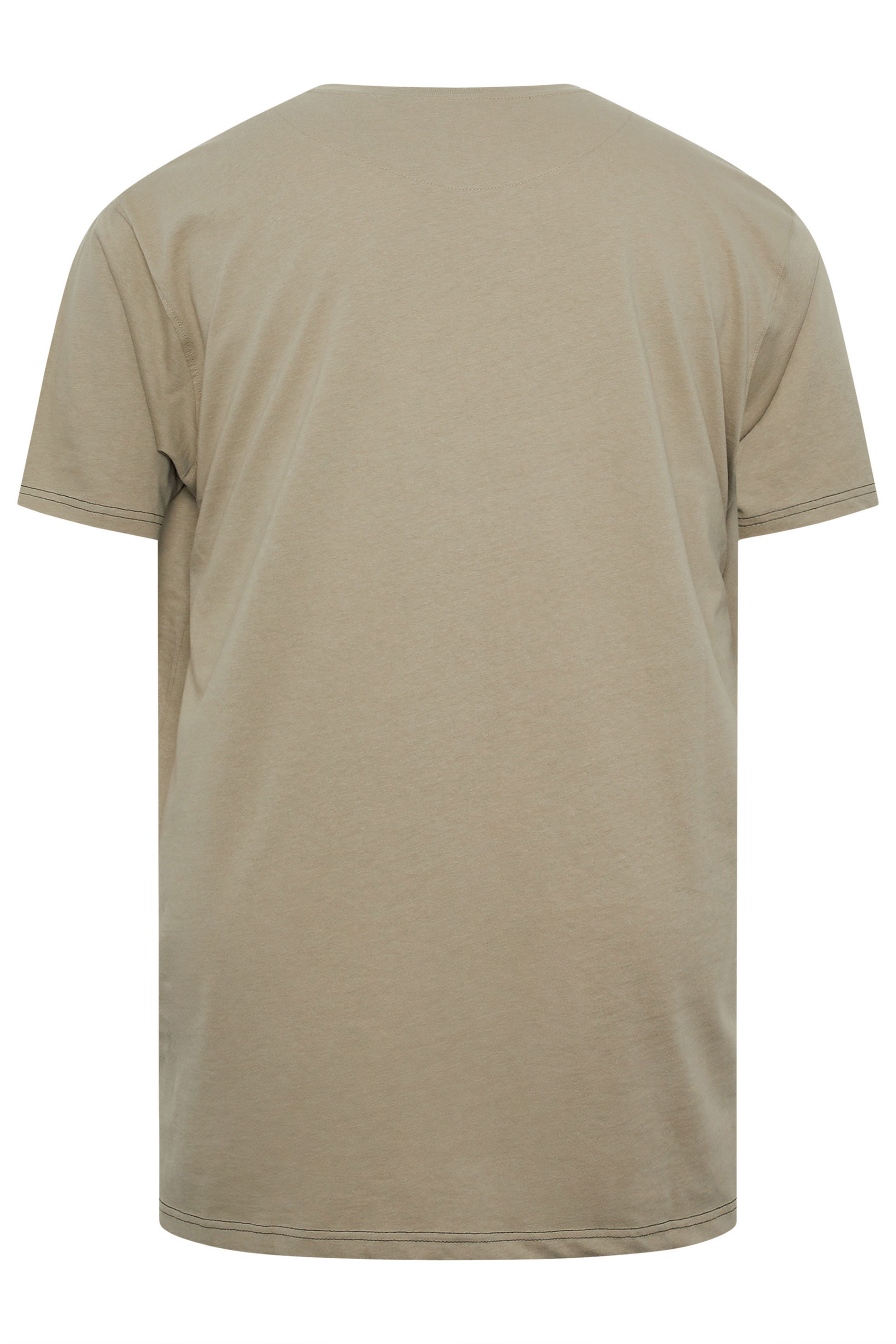 KAM Big & Tall Stone Brown Rock N Roll Print T-Shirt | BadRhino 4