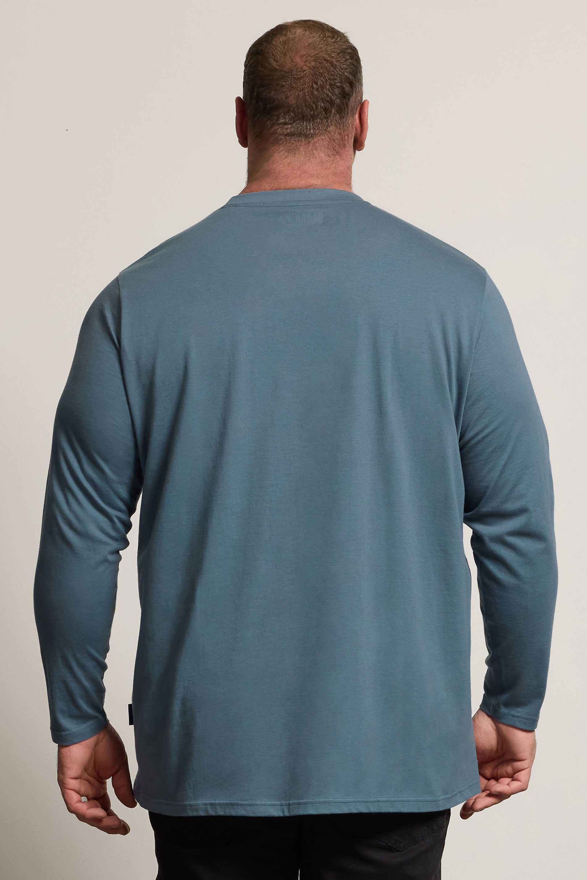BadRhino Big & Tall Petrol Blue Extra Long Core Long Sleeve T-Shirt | BadRhino 3