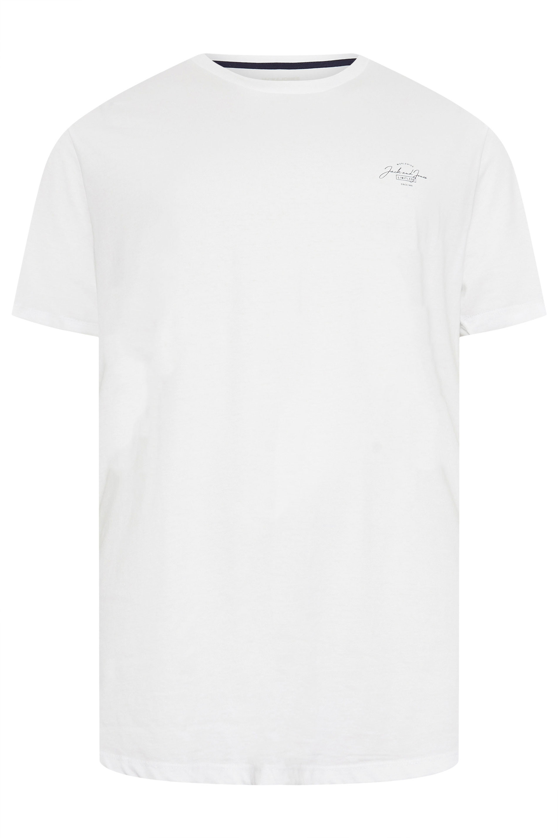 JACK & JONES Big & Tall White 'Ferris' T-Shirt | BadRhino 3