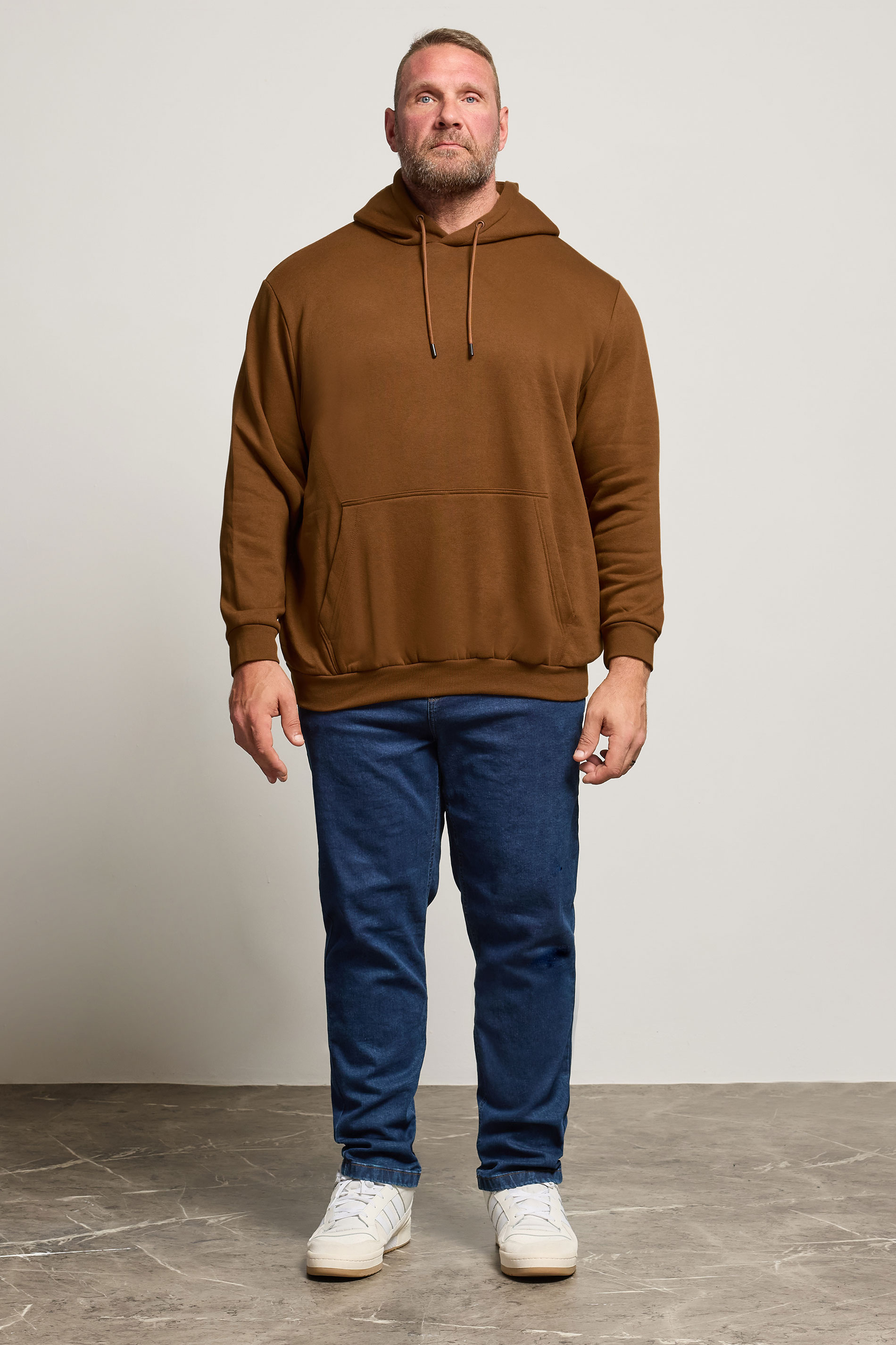 JACK & JONES Big & Tall Monks Robe Brown Hoodie | BadRhino 2