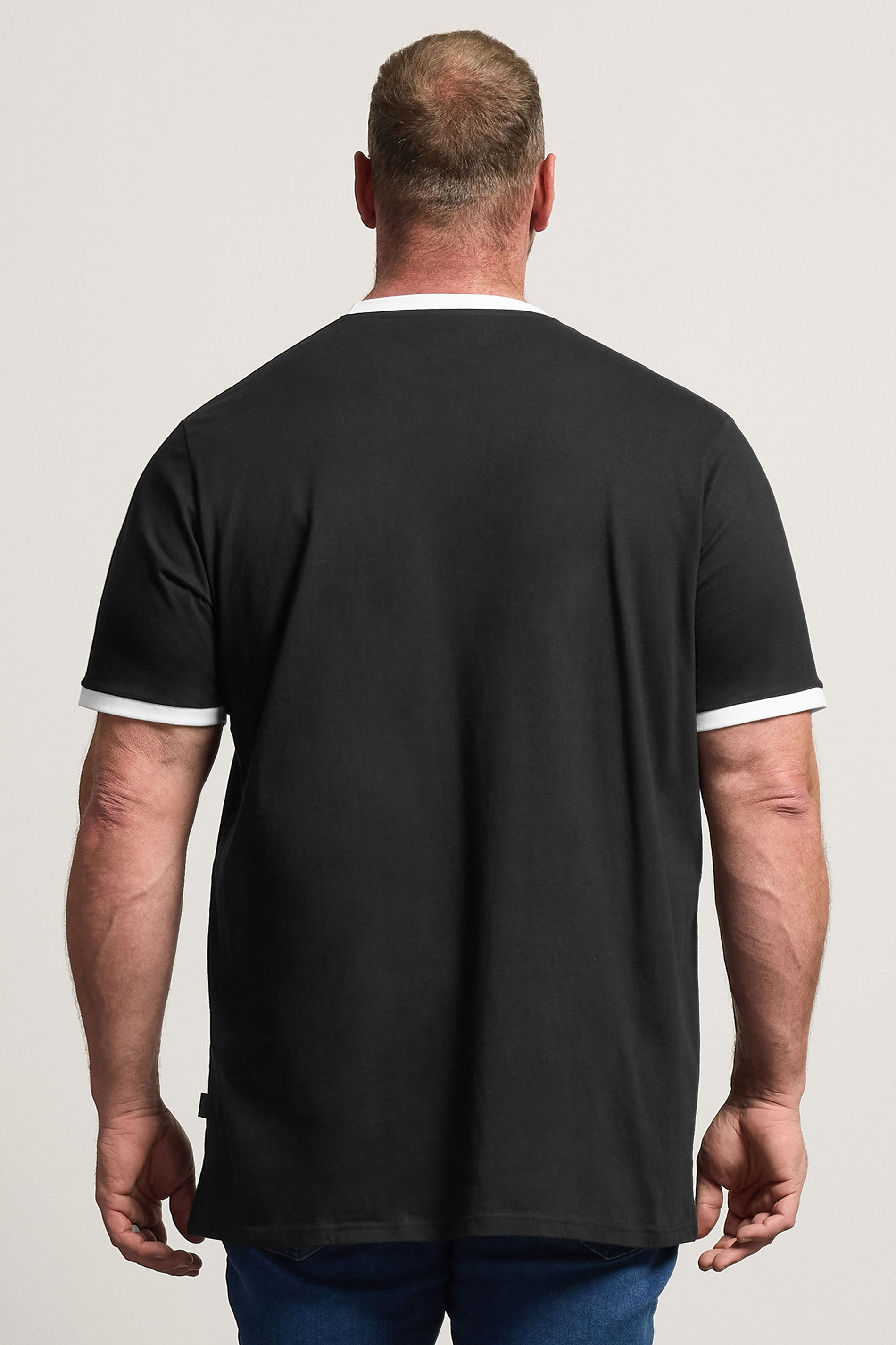 BadRhino Big & Tall Black Extra Long Ringer T-Shirt | BadRhino 2