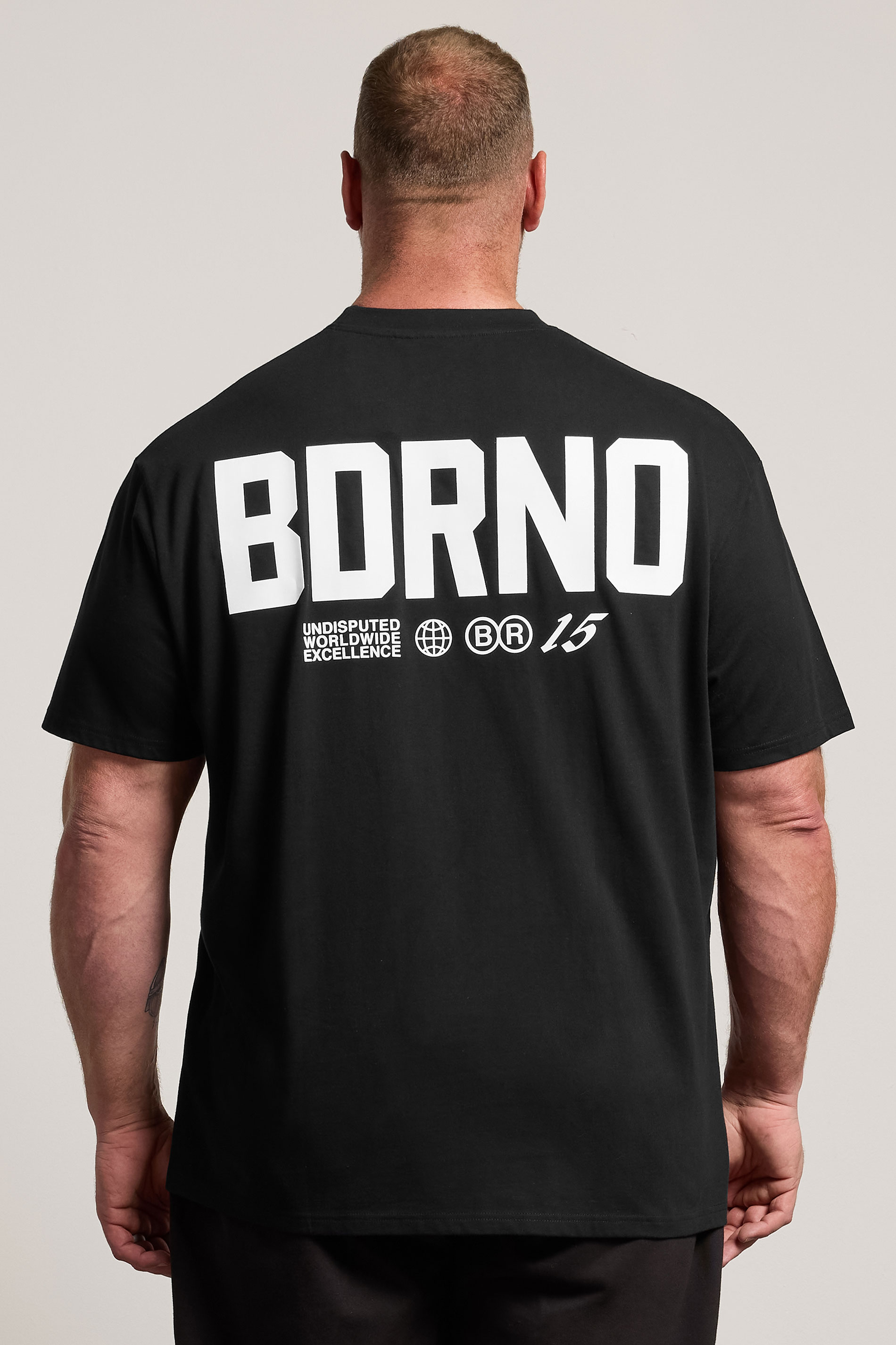 BDRNO Premium Big & Tall Black Logo T-Shirt | BadRhino 4
