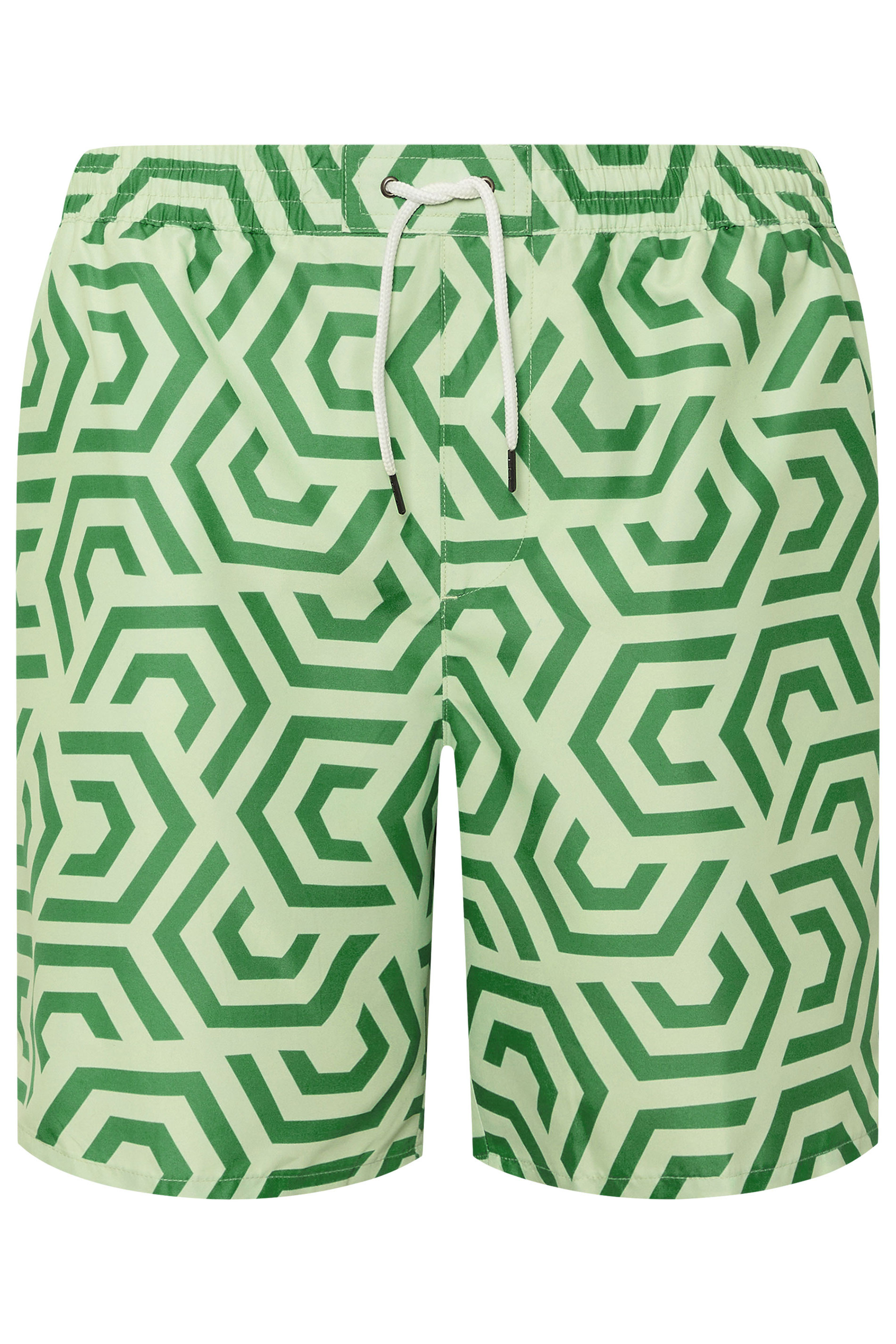 BadRhino Big & Tall Green Geometric Swim Shorts | BadRhino 7