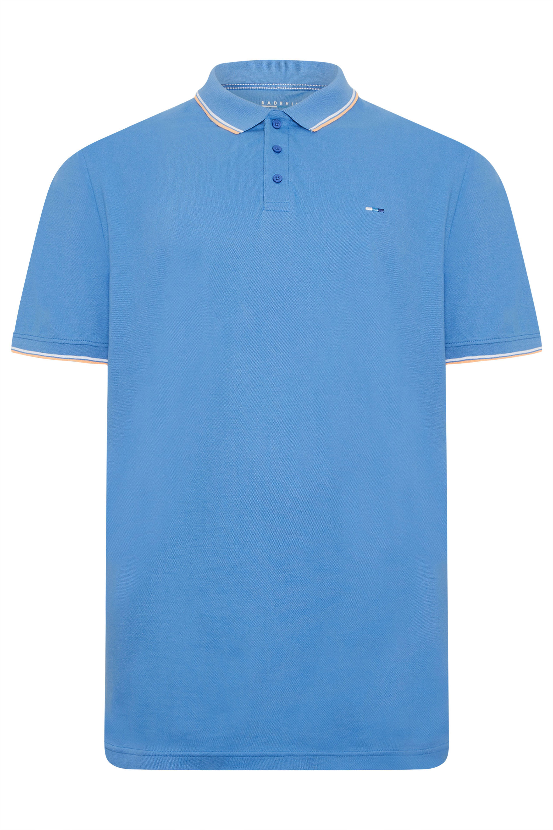 BadRhino Big & Tall Light Blue Tipped Polo Shirt | BadRhino 7