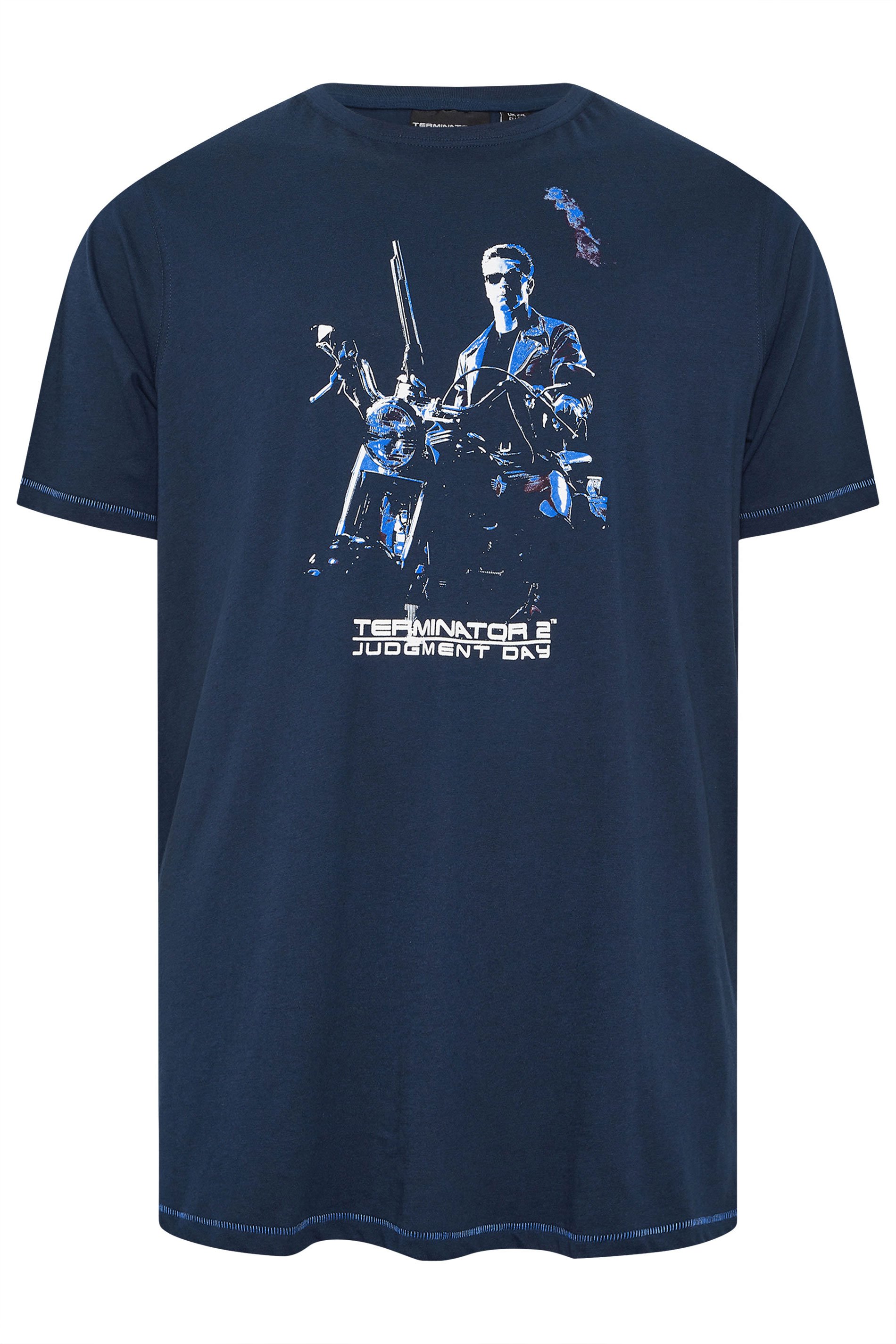 D555 Big & Tall Navy Blue 'Terminator' T-Shirt | BadRhino 3