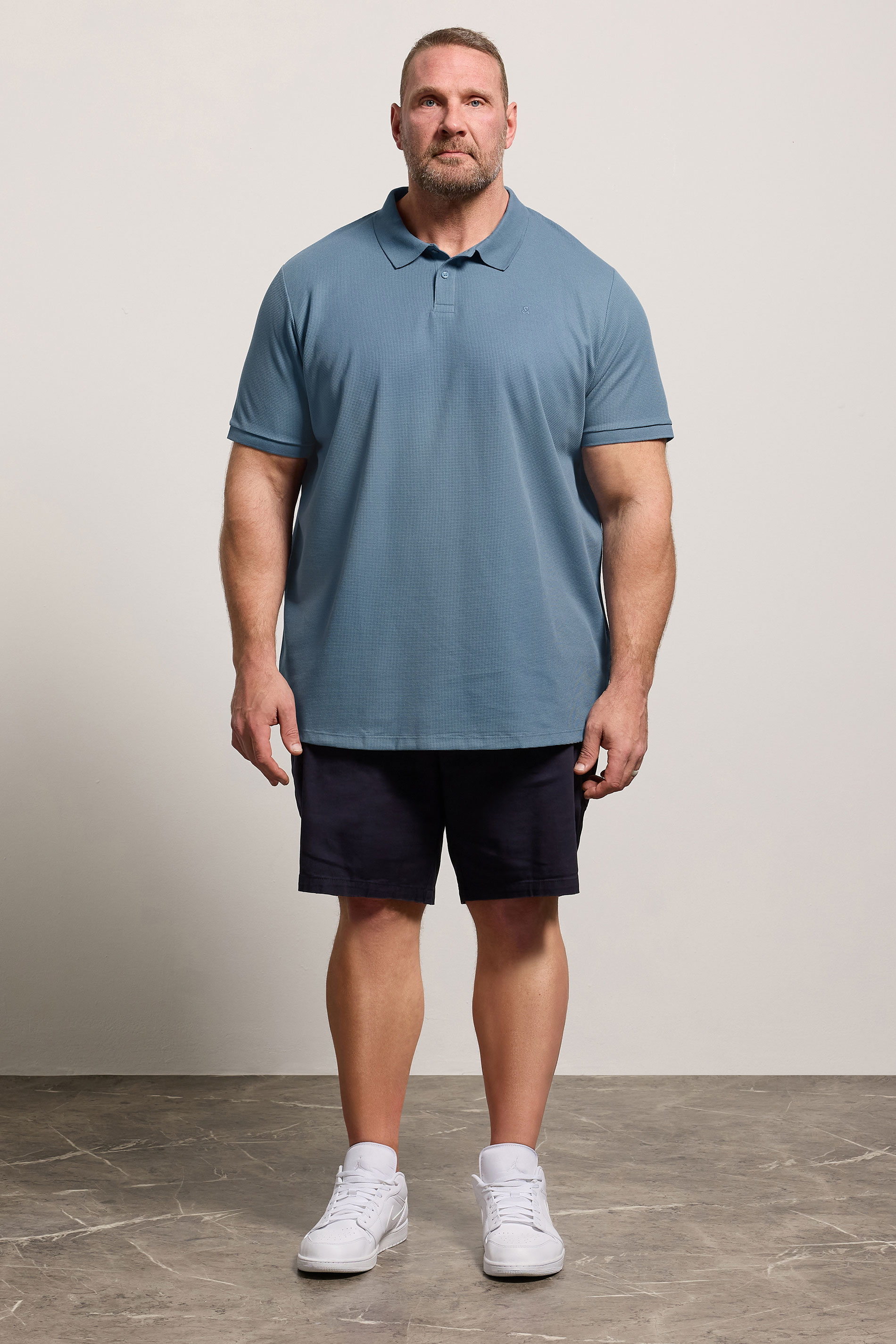 JACK & JONES Big & Tall Blue 'Paulos' Pique Polo Shirt | BadRhino 1