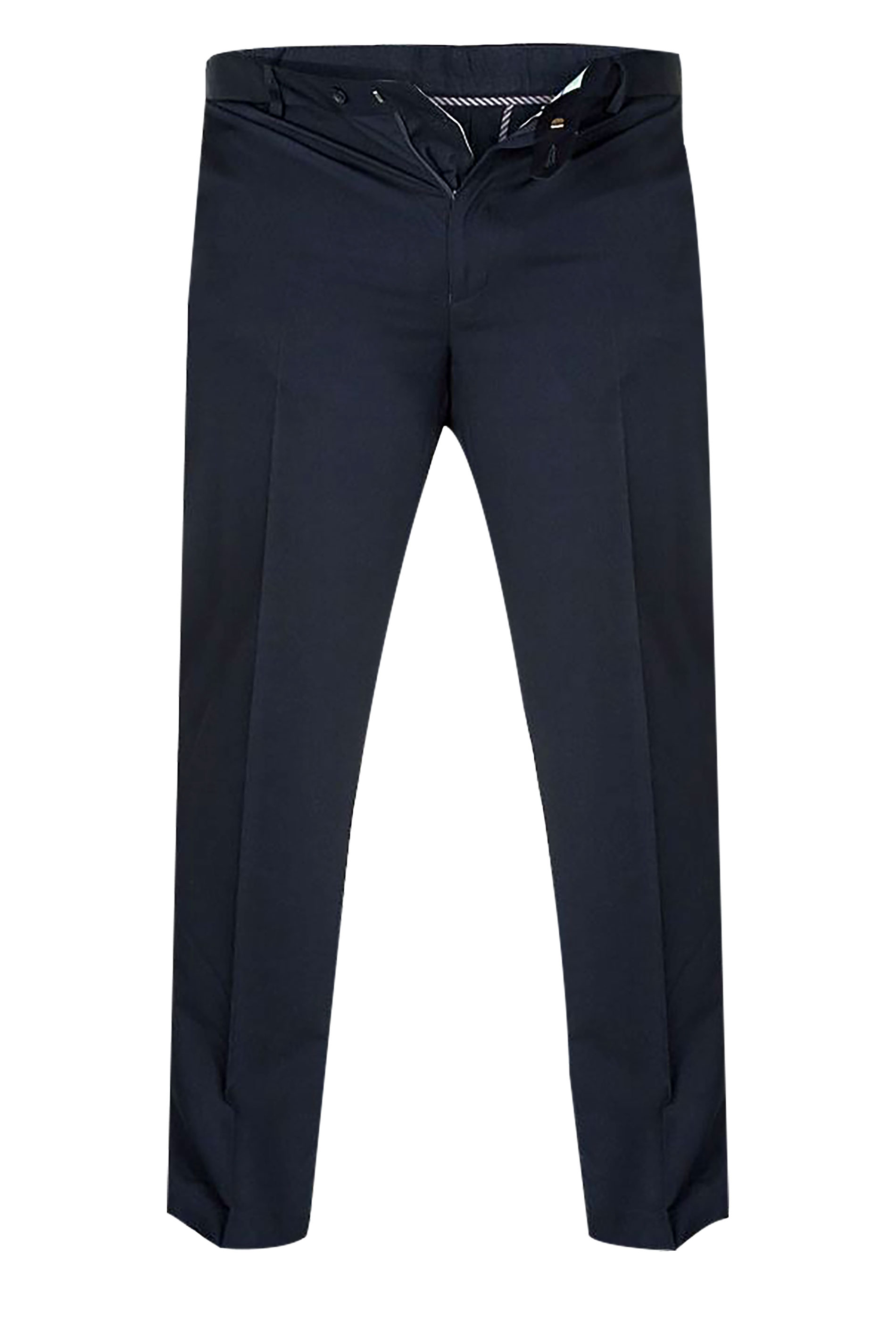 D555 Navy Blue Extendable Waist Stretch Chinos | BadRhino 1