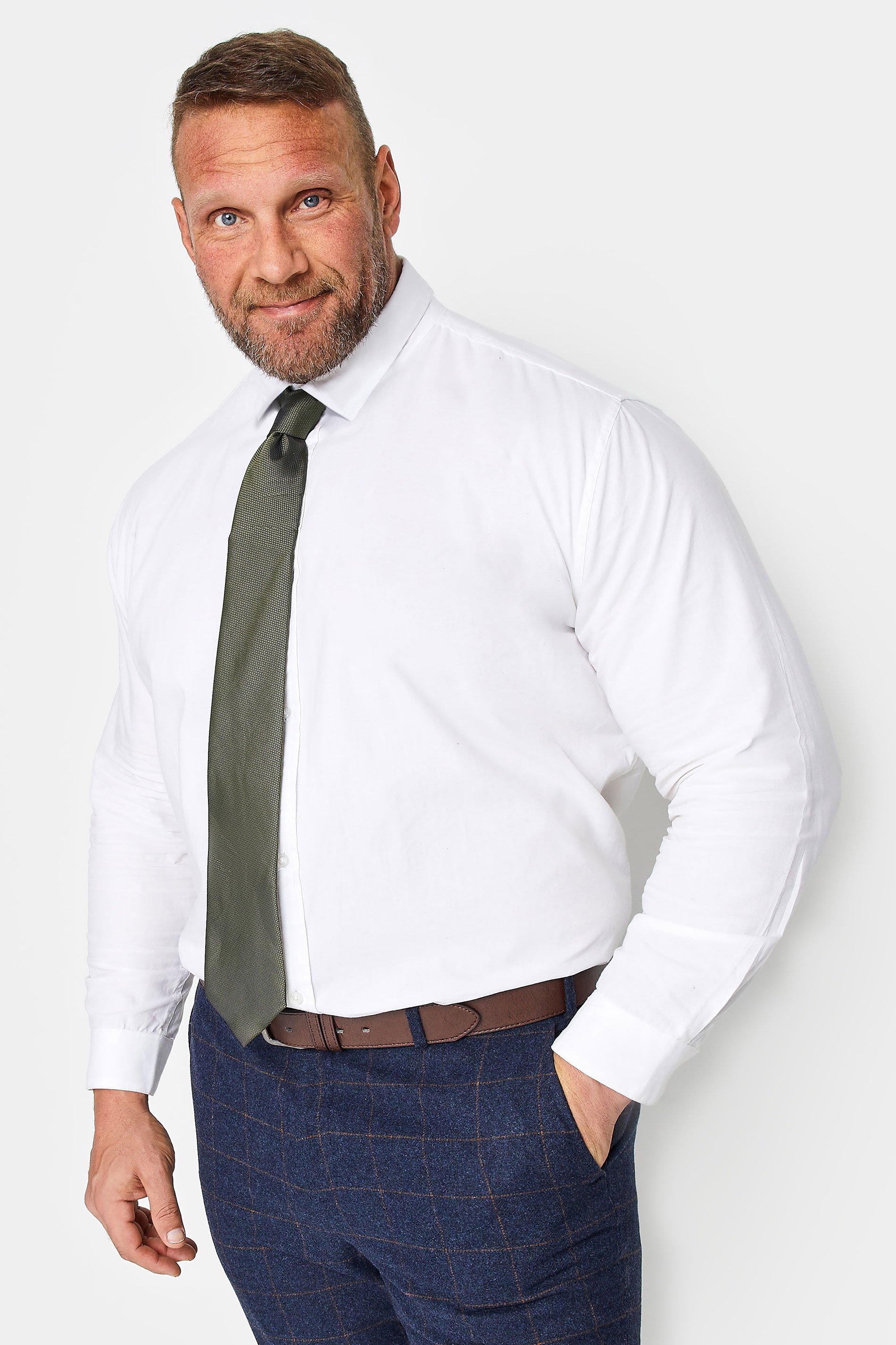 BadRhino Khaki Green Plain Textured Tie | BadRhino 1