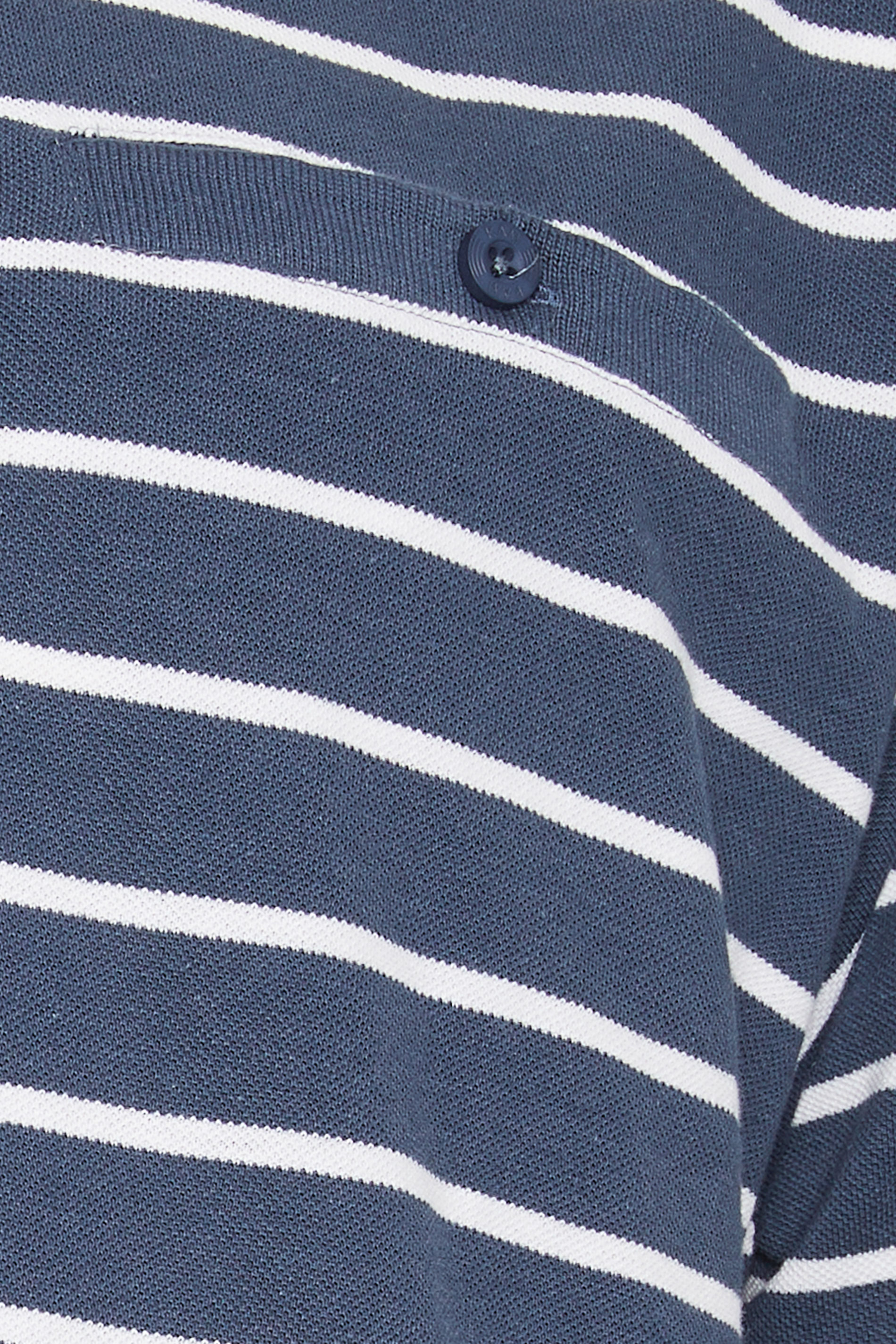 KAM Big & Tall Vintage Indigo Blue Stripe Print Polo Shirt | BadRhino 5