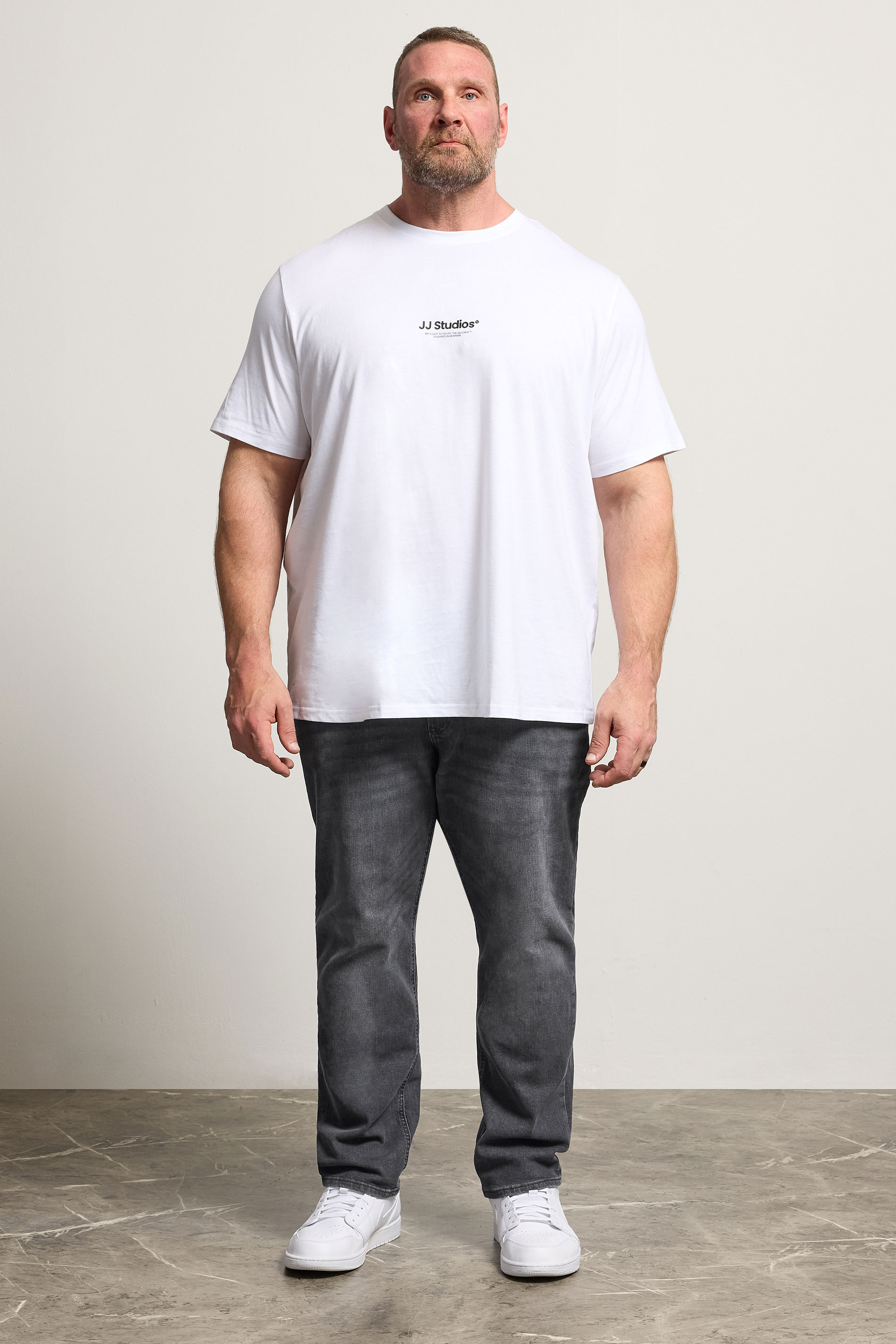 JACK & JONES Big & Tall Grey Washed Jeans | BadRhino 1