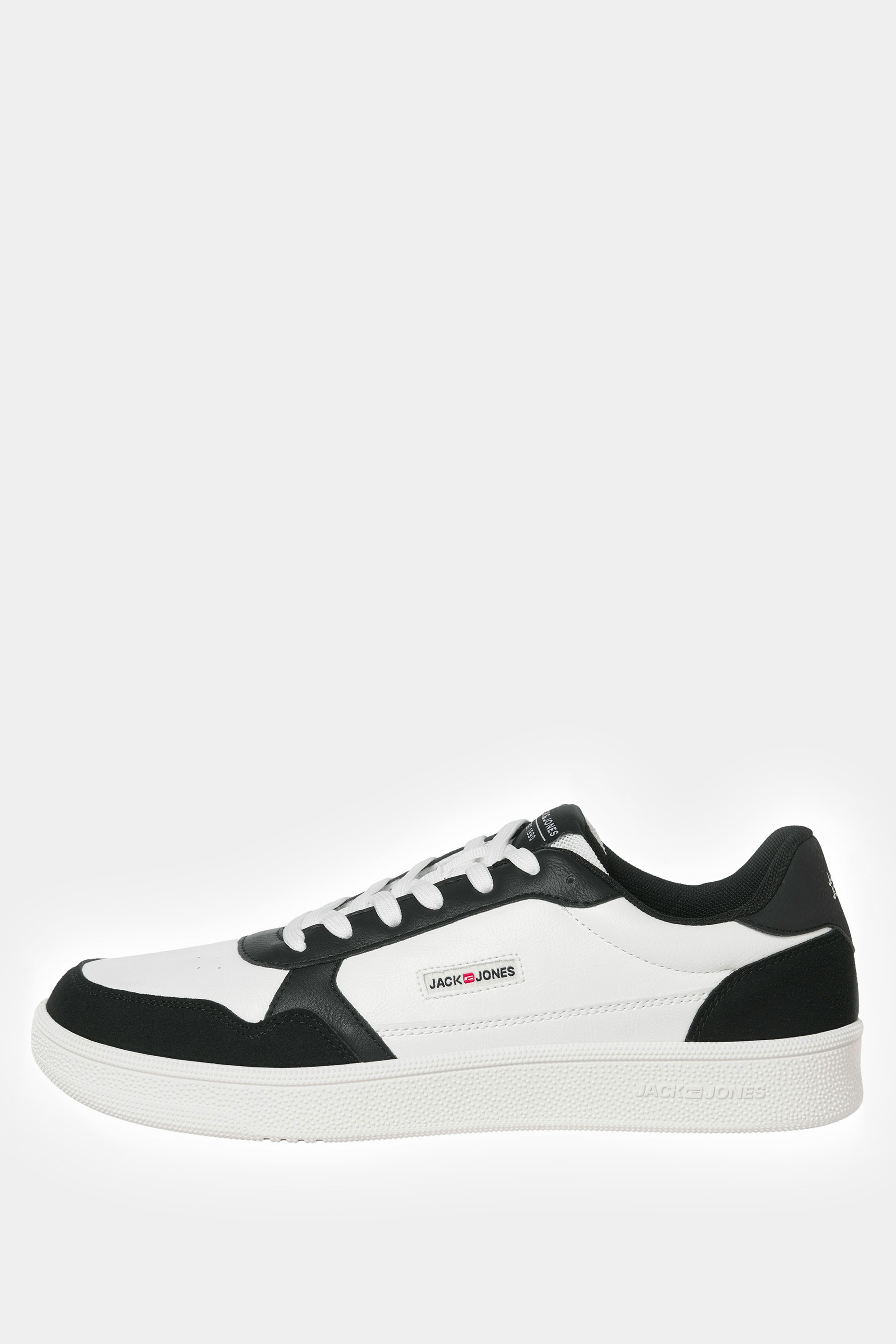 JACK & JONES White & Black Lace Up Trainers | BadRhino 3