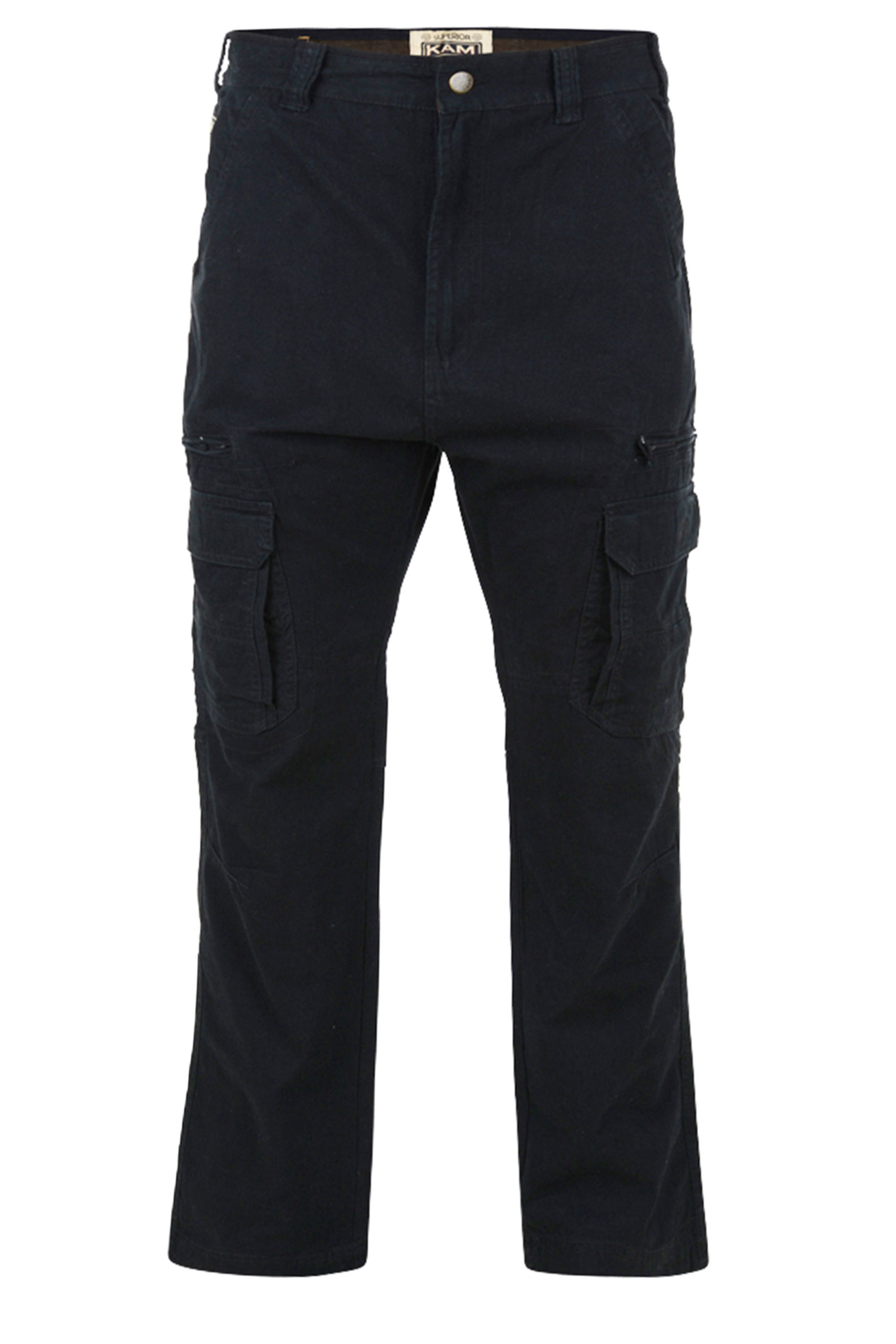 KAM Black Cargo Trousers | BadRhino 3