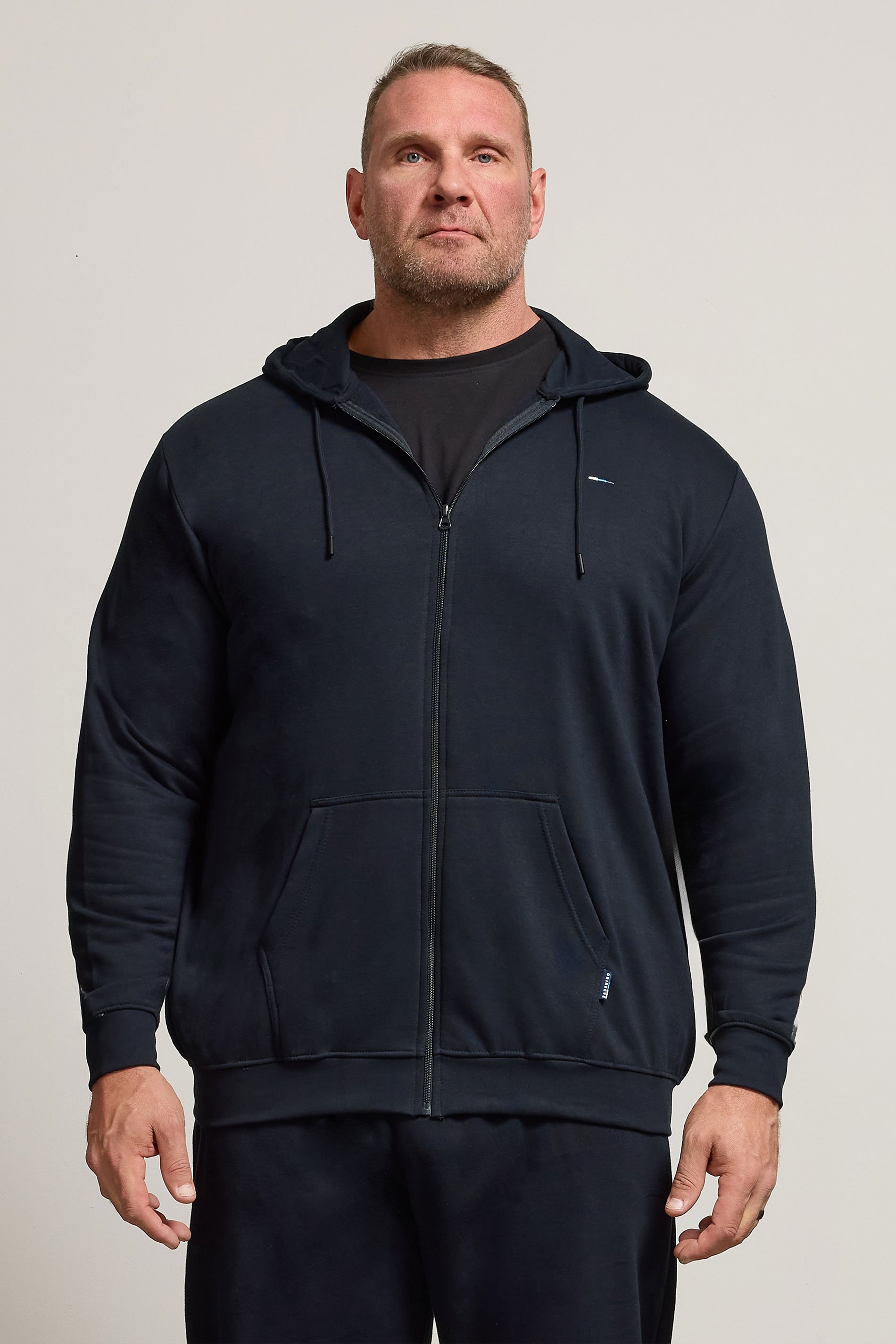 BadRhino Navy Blue Essential Zip Through Hoodie | BadRhino 1