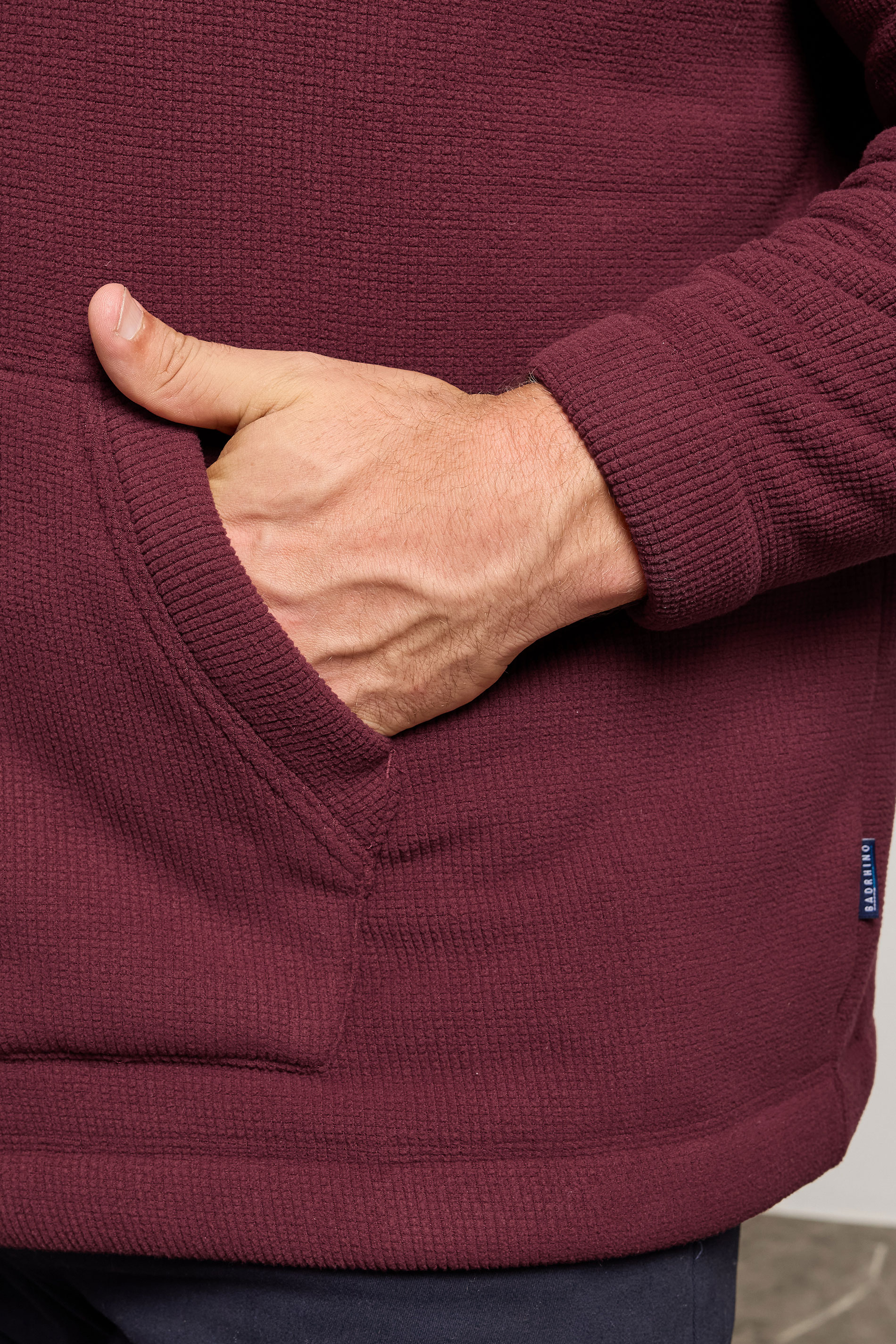 BadRhino Big & Tall Burgundy Borg Lined Fleece | BadRhino 5