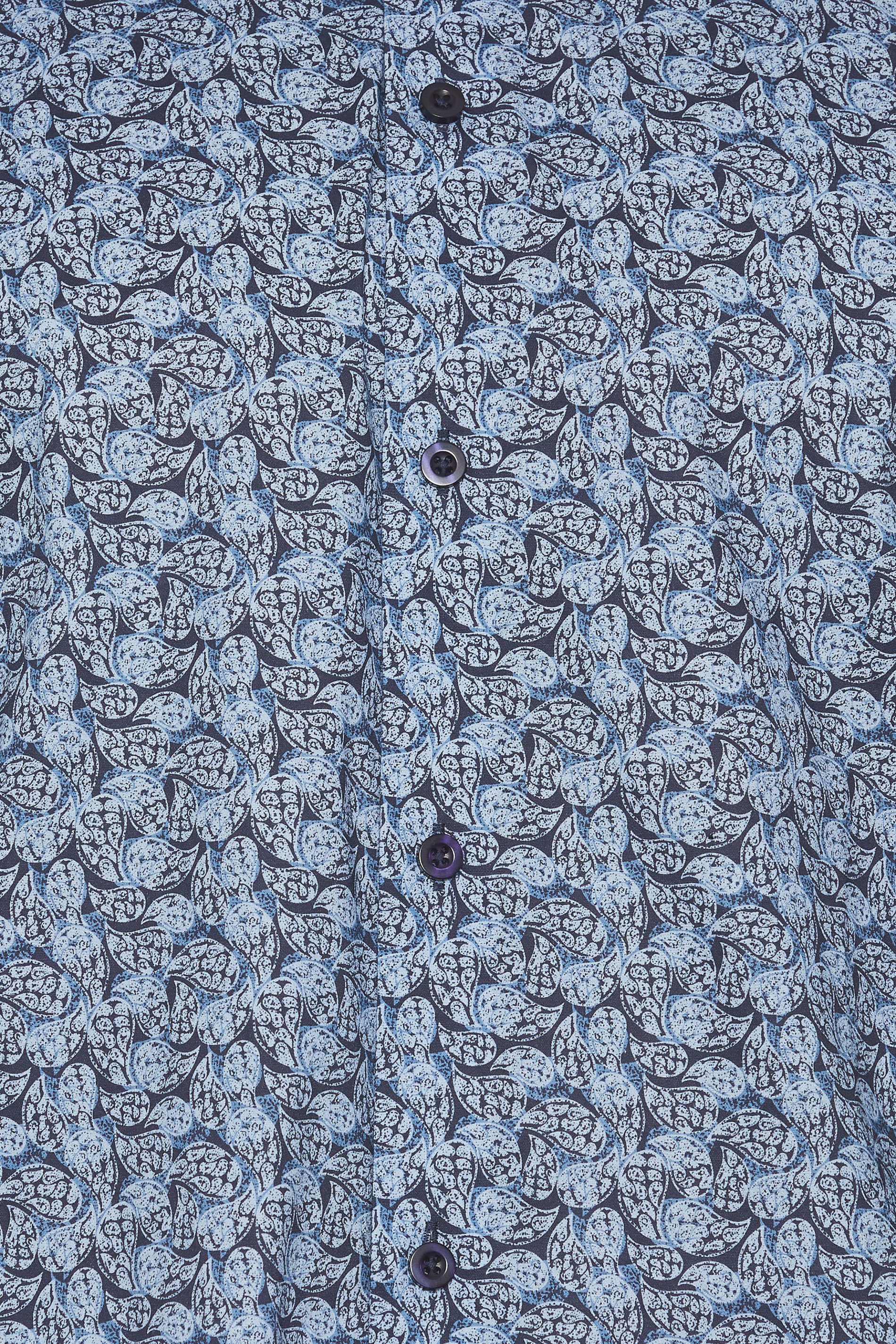 BadRhino Tailoring Big & Tall Blue Paisley Print Formal Shirt | BadRhino 2