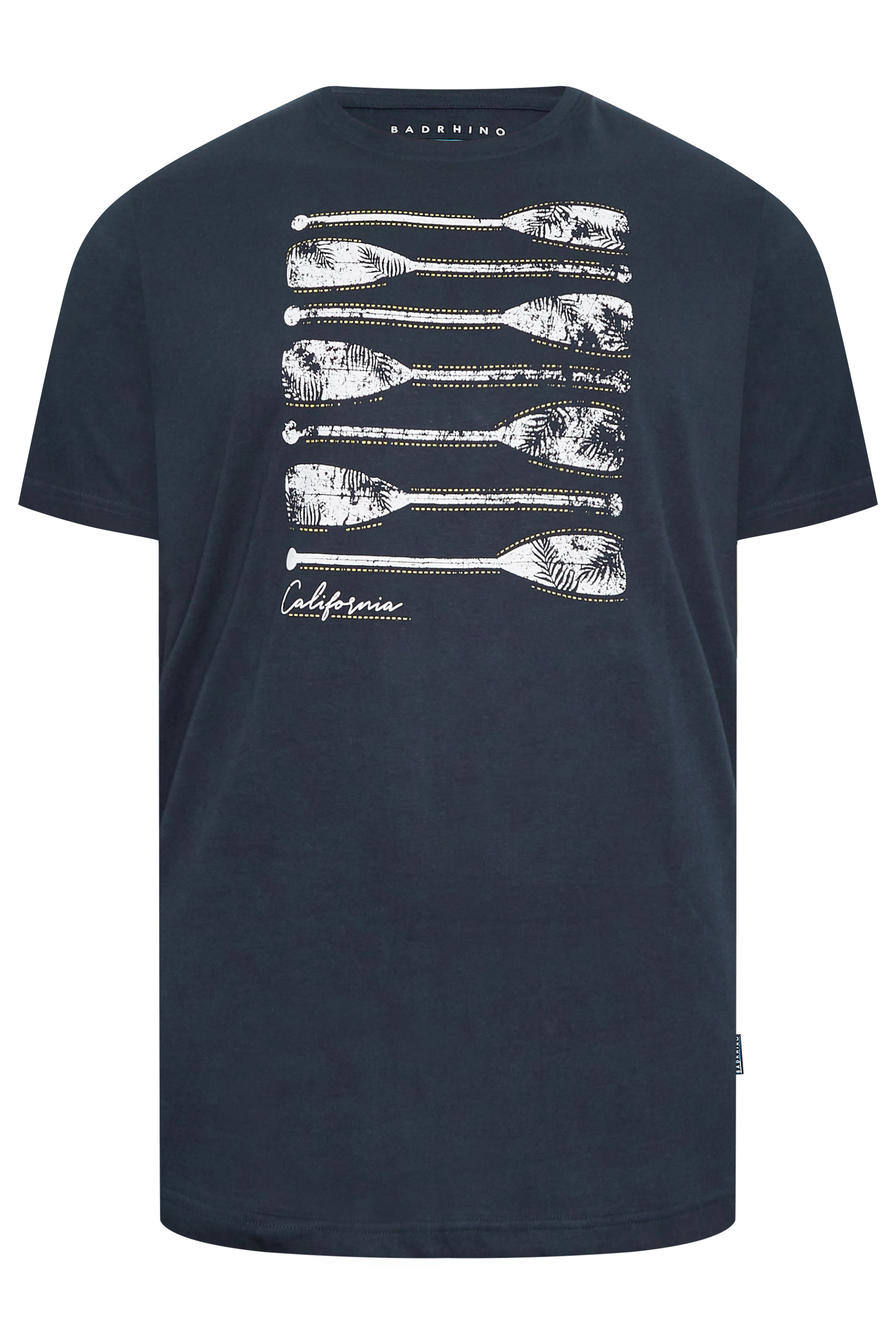 BadRhino Big & Tall Navy Blue Paddle Print T-Shirt | BadRhino 4